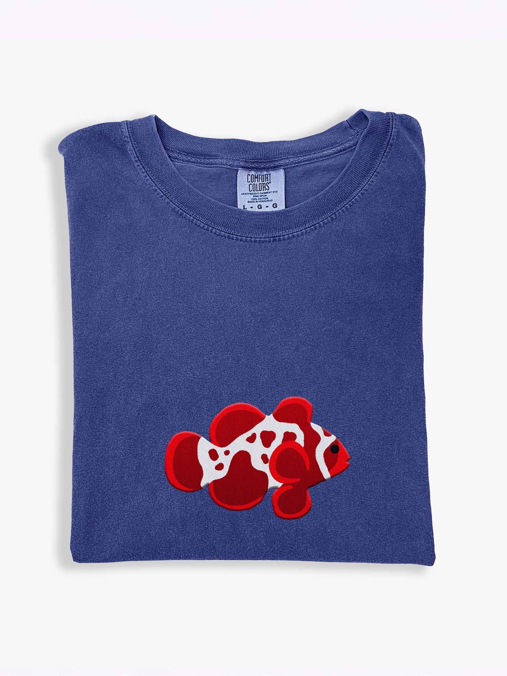 Lightning Maroon Clownfish Embroidered Shirt | Designer Clownfish Reef Fish Tee | Saltwater Aquarium Apparel product image (1)