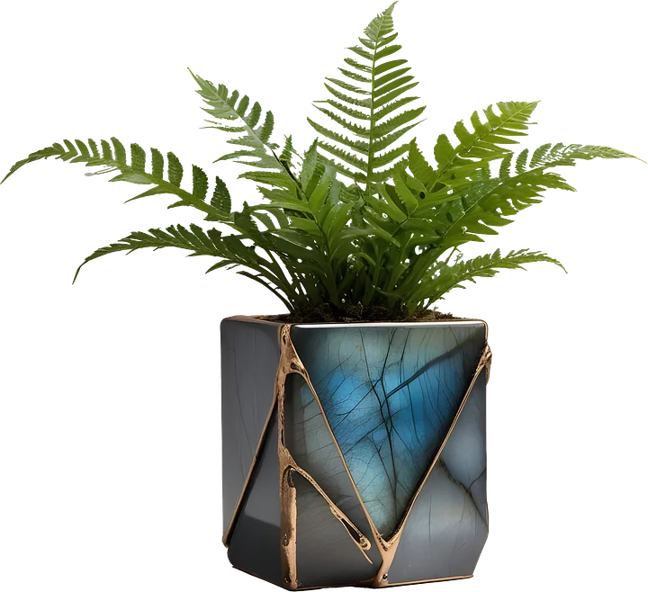 Stellar Luxe – Geometric Labradorite Planter PNG product image (1)