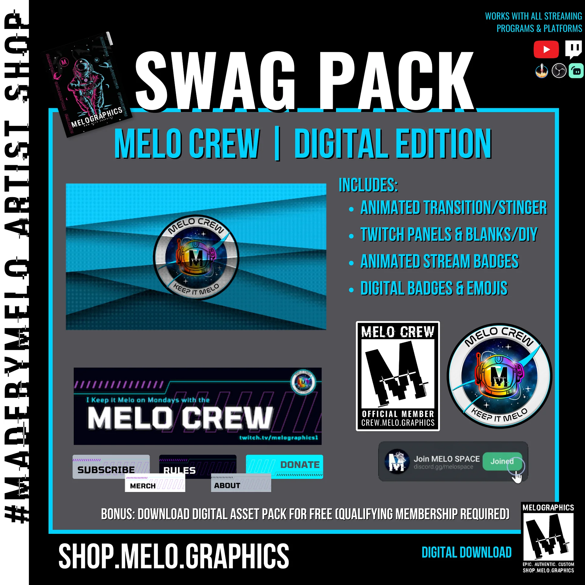 [LIMITED EDITION] #MeloCrew Swag Pack + BONUS Digital Assets | #MadeByMELO product image (2)
