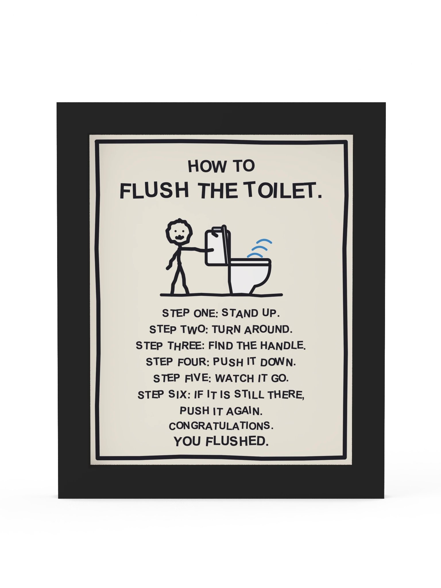 How to Flush the Toilet (Framed Bathroom Sign) product image (1)