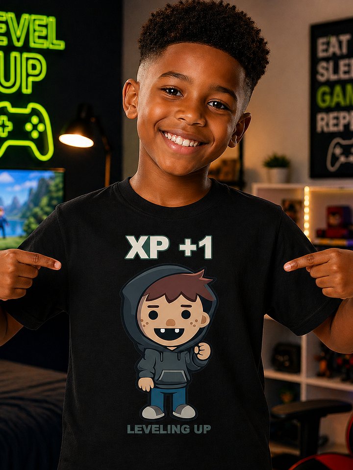 Roys Bedoys “XP +1” Level Up T-Shirt (Youth) product image (1)