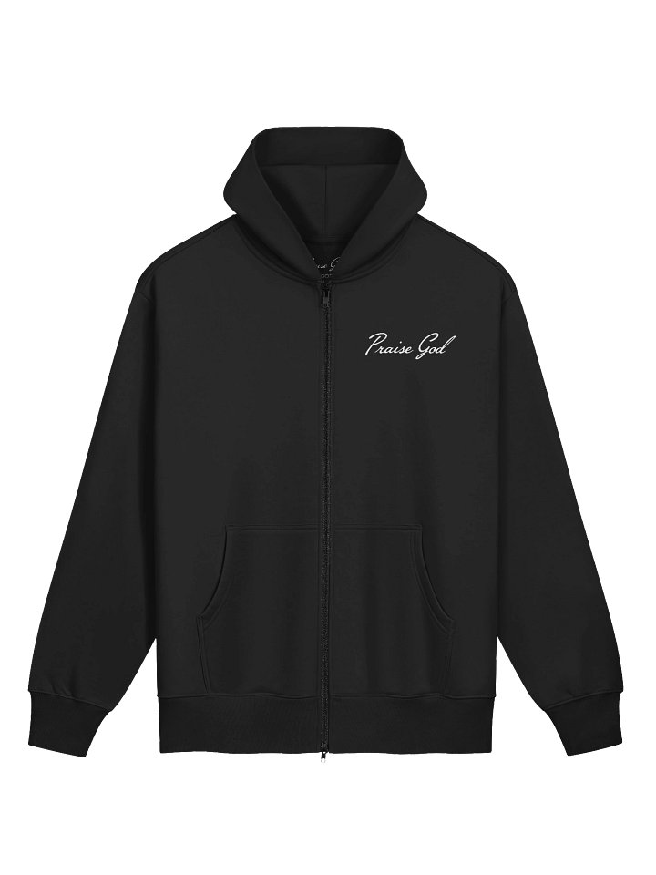 PRAISE GOD ZIP UP HOODIE - BLACK product image (1)