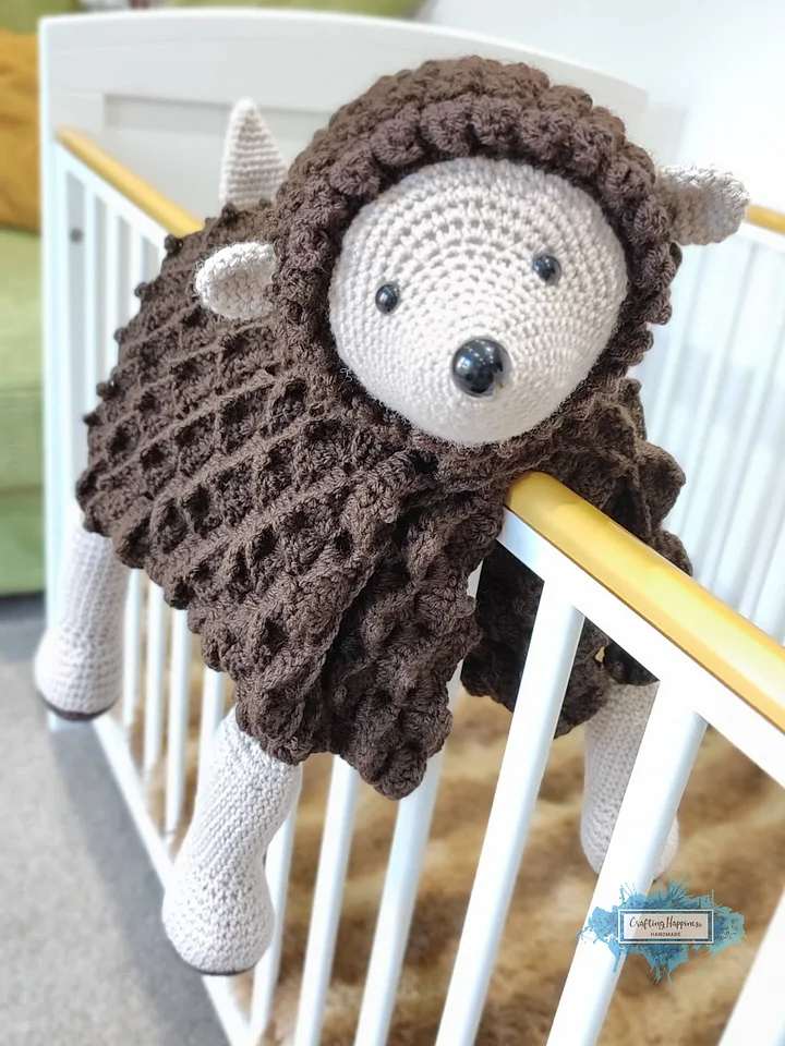 Hedgehog Crochet Baby Blanket Pattern, Pram Toy Lovey (PDF Pattern) product image (1)