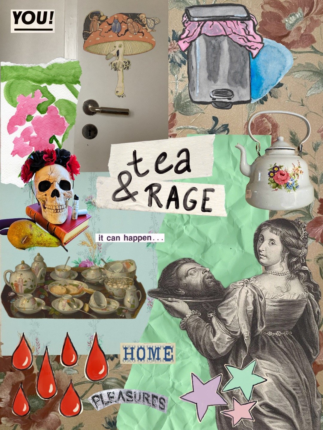 TEA & RAGE collage kit | printable sheets + transparent individual png files product image (1)