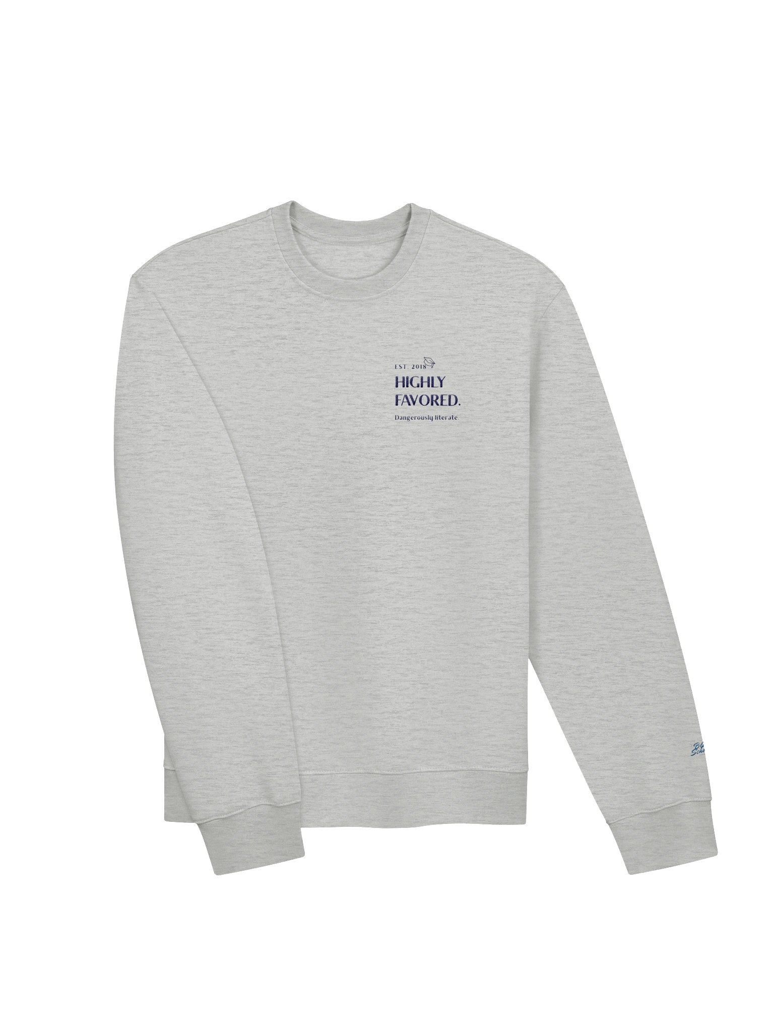 Highly Favored. Dangerously literate. Oversized gray sweatshirt. product image (3)