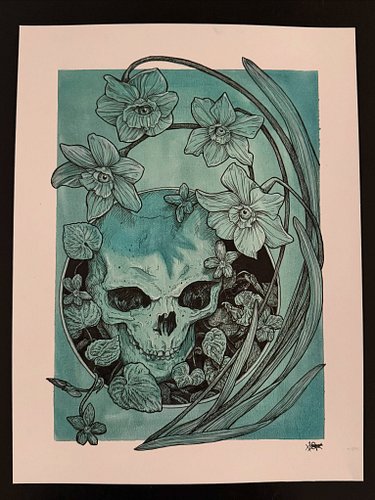 Day 5 of #mabsdrawlloweenclub - Mythological… this is my take on Persephone, done in the traditional way, pen and ink and wat...