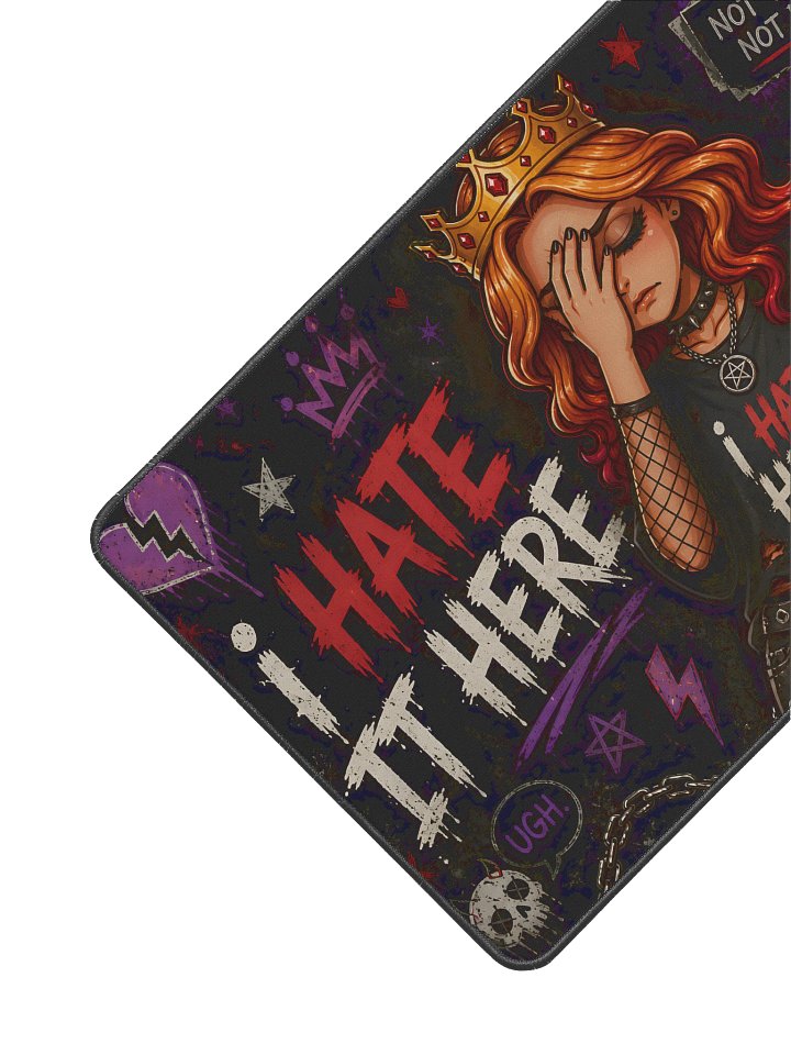 I HATE IT HERE — Gothic Punk 12×22 Desk Mat product image (2)