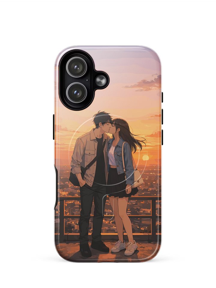 Anime couple sunset kiss on the city iPhone® Tough Case product image (1)