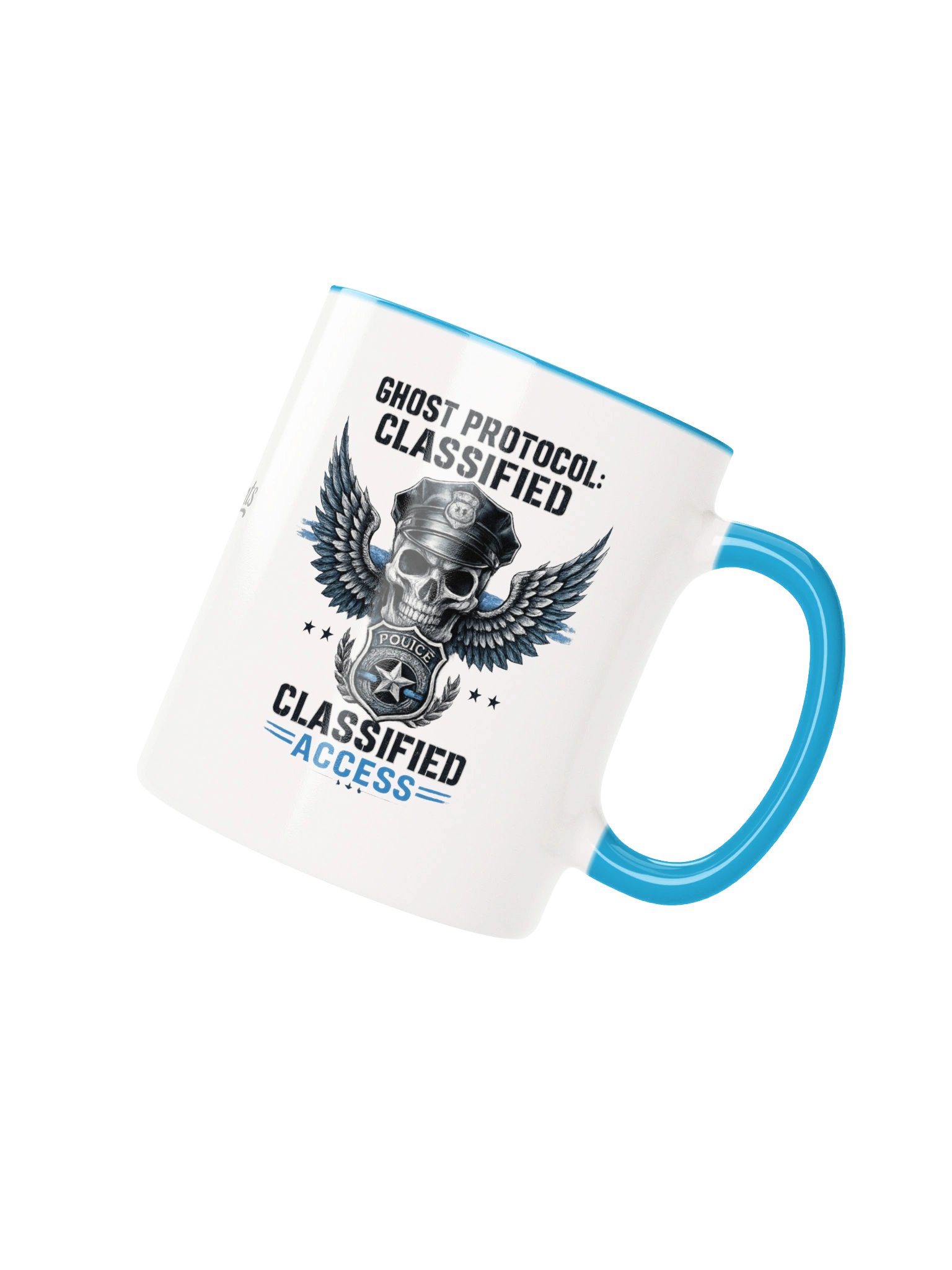 Funny Police Coffee Mug | Skeleton Cop Skull Cup | Thin Blue Line | 11oz & 15oz product image (3)