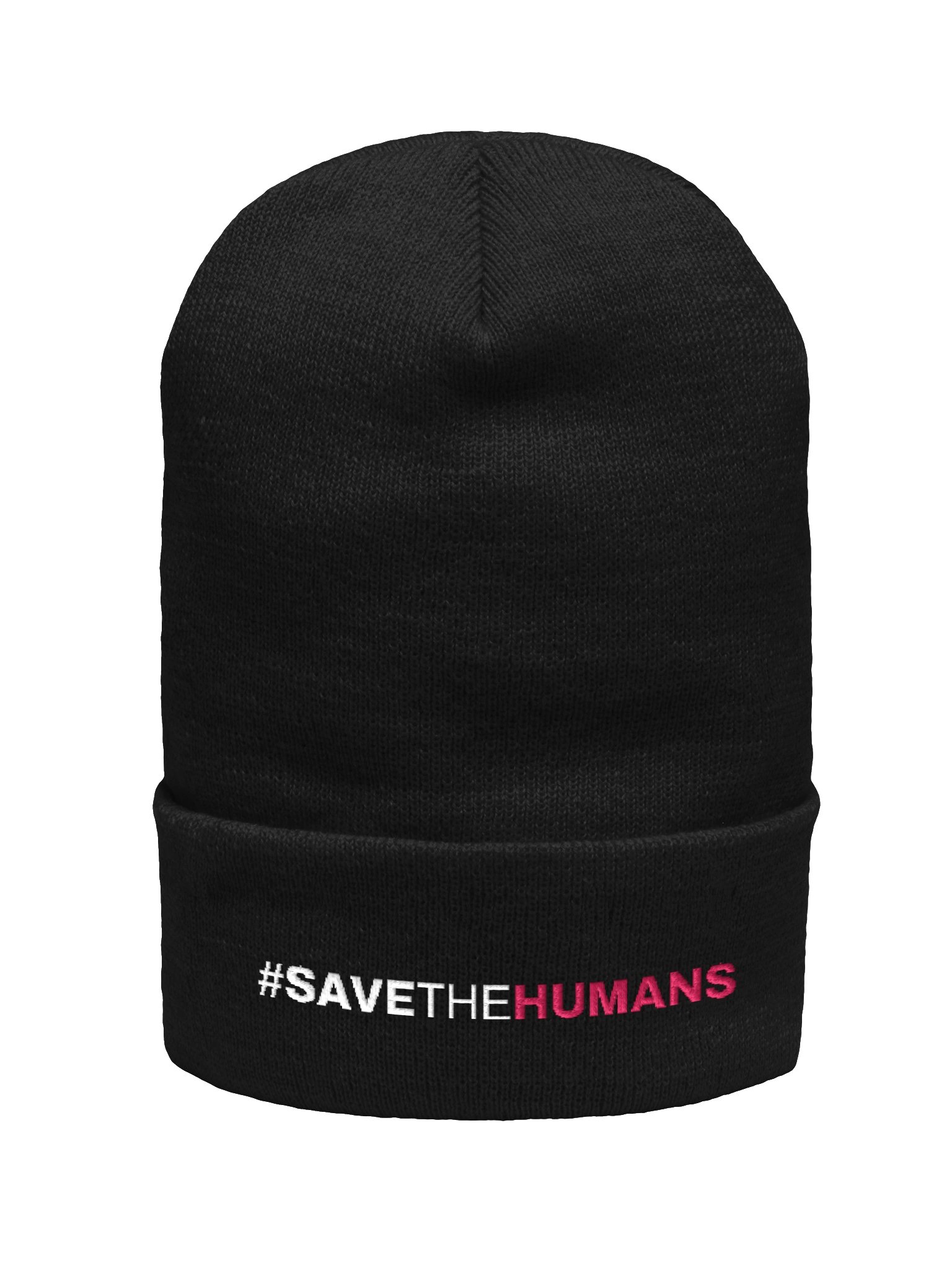 Save the Humans Cuffed Beanie — Black product image (1)