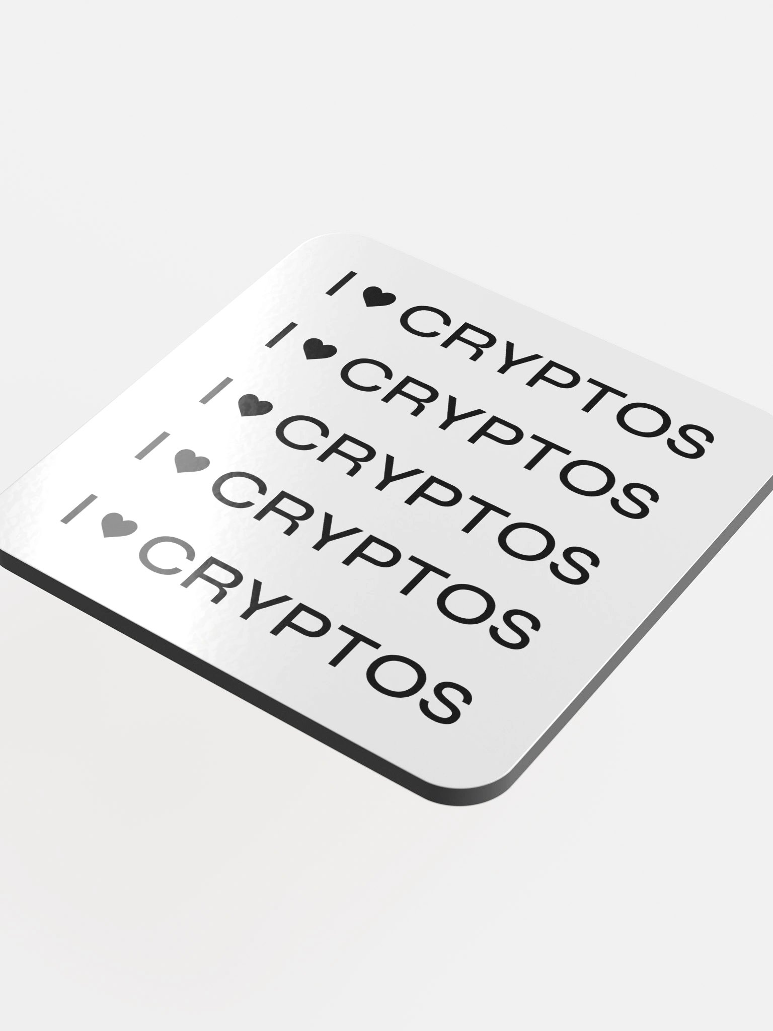 I Love Cryptos Cork Coaster White product image (4)