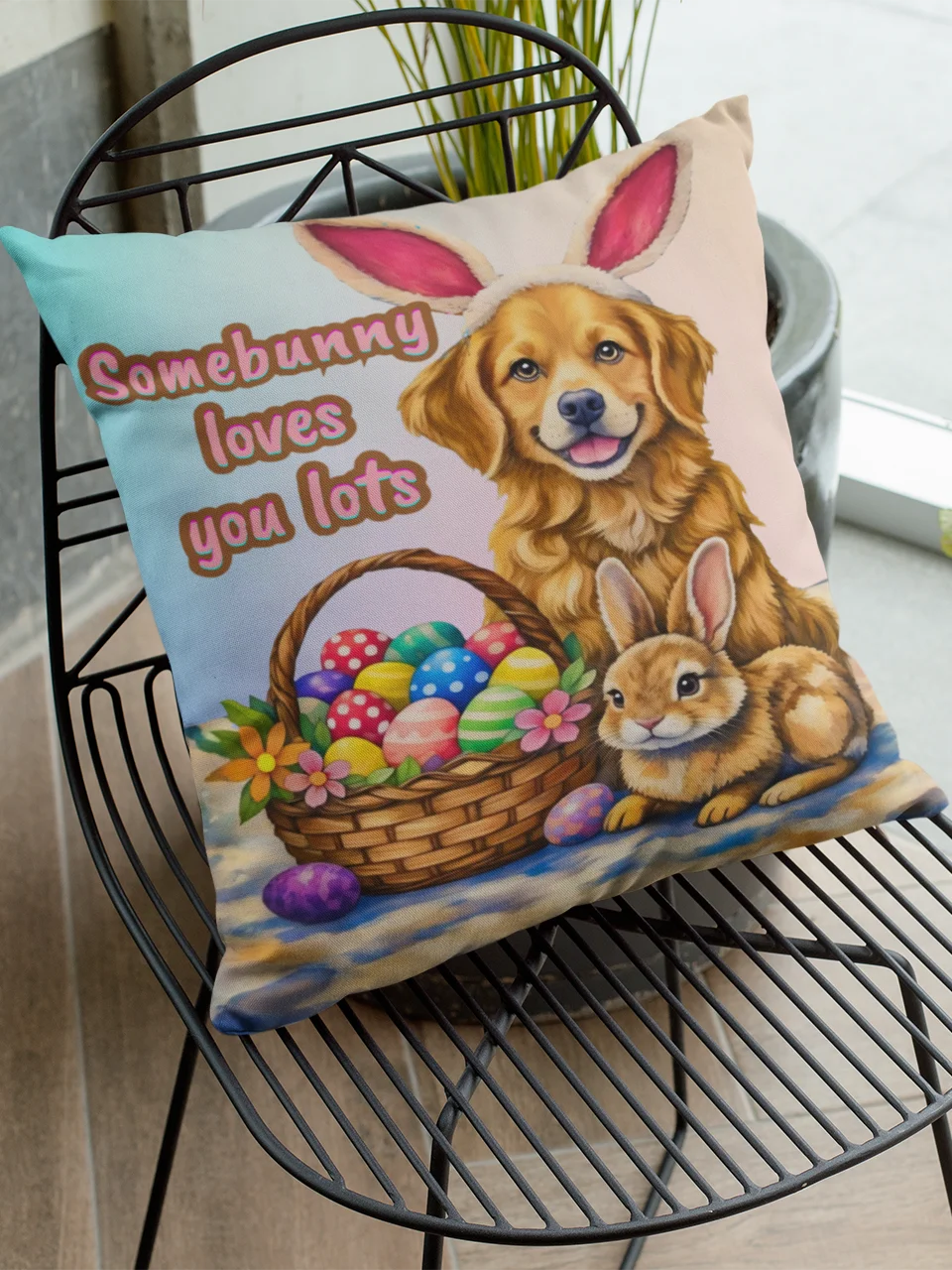 Somebunny Loves You Lots Easter Pillow product image (23)