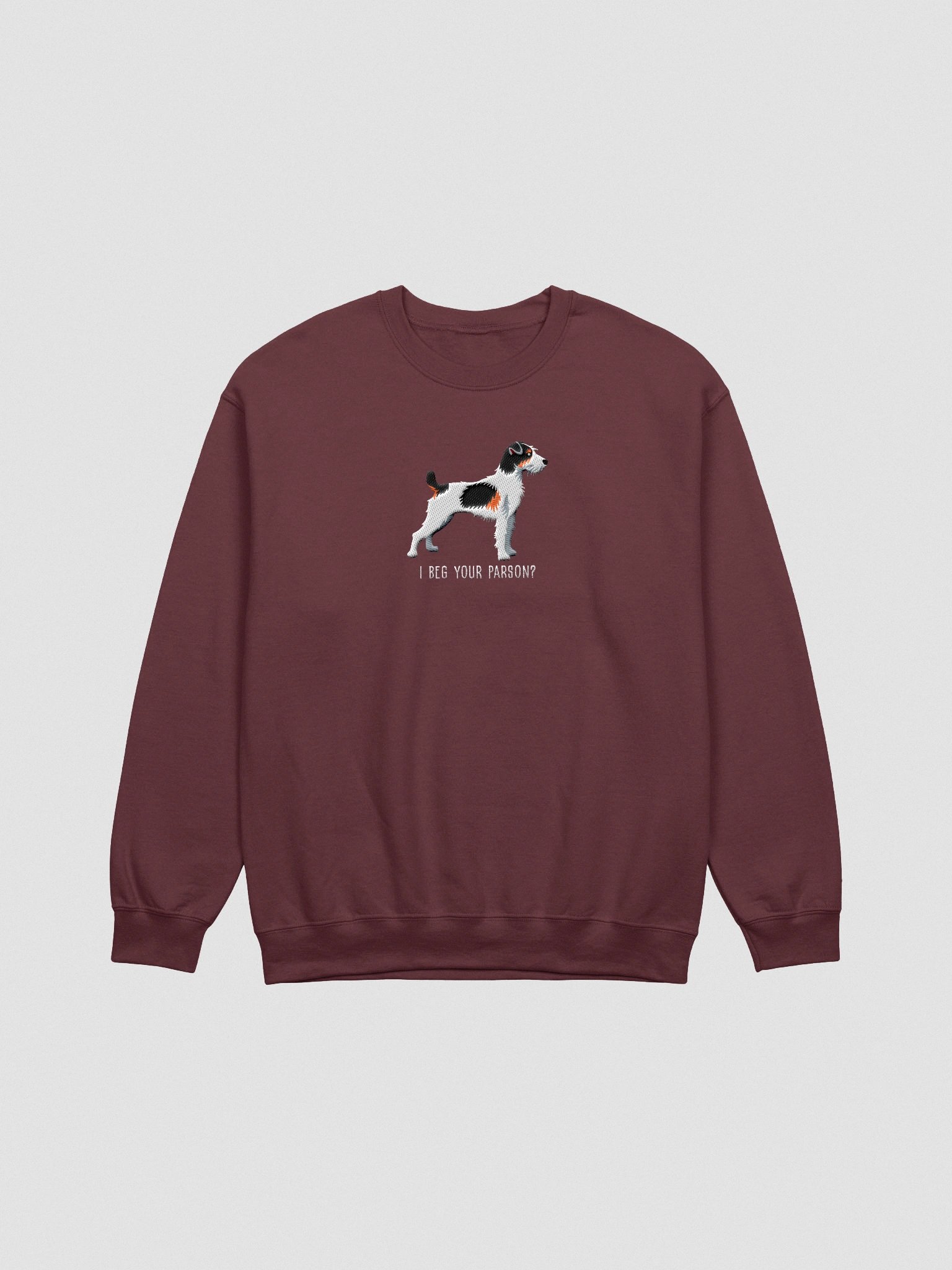 I Beg Your Parson? Sweatshirt (Embroidered) of a Parson Russell Terrier(Tricolor) product image (4)