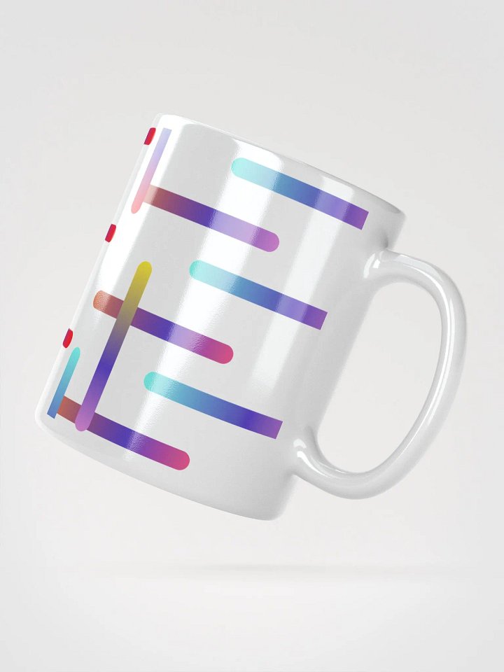 Multi-colored Neon Strips Pattern White Mug product image (5)