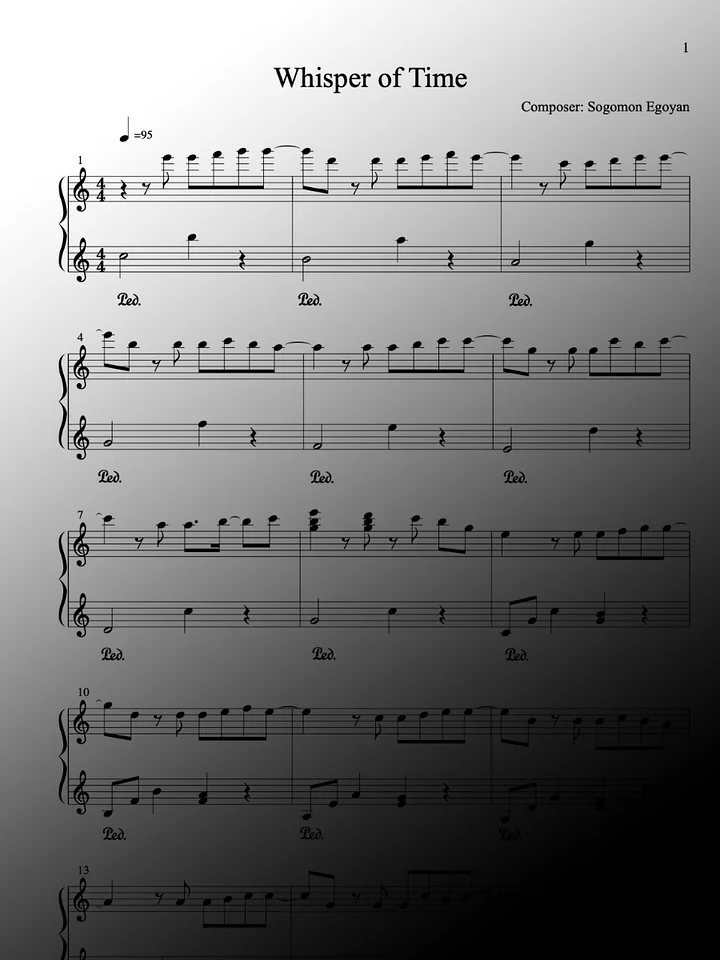 Whisper of Time by Sogomon Egoyan - Piano Sheet Music product image (1)