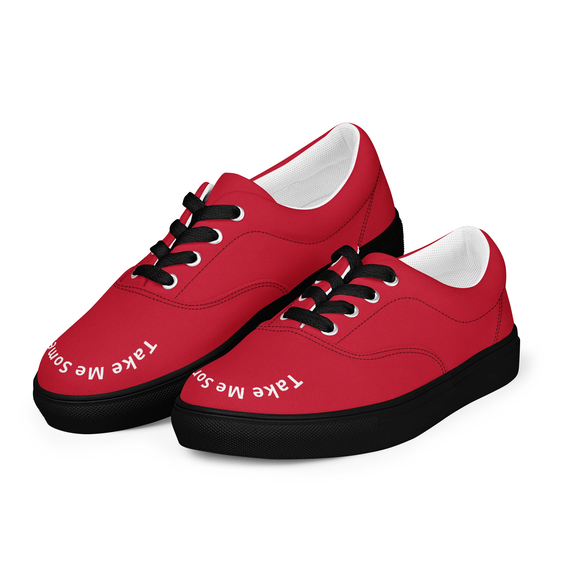 Bold Red Canvas Lace-Up Shoes product image (6)