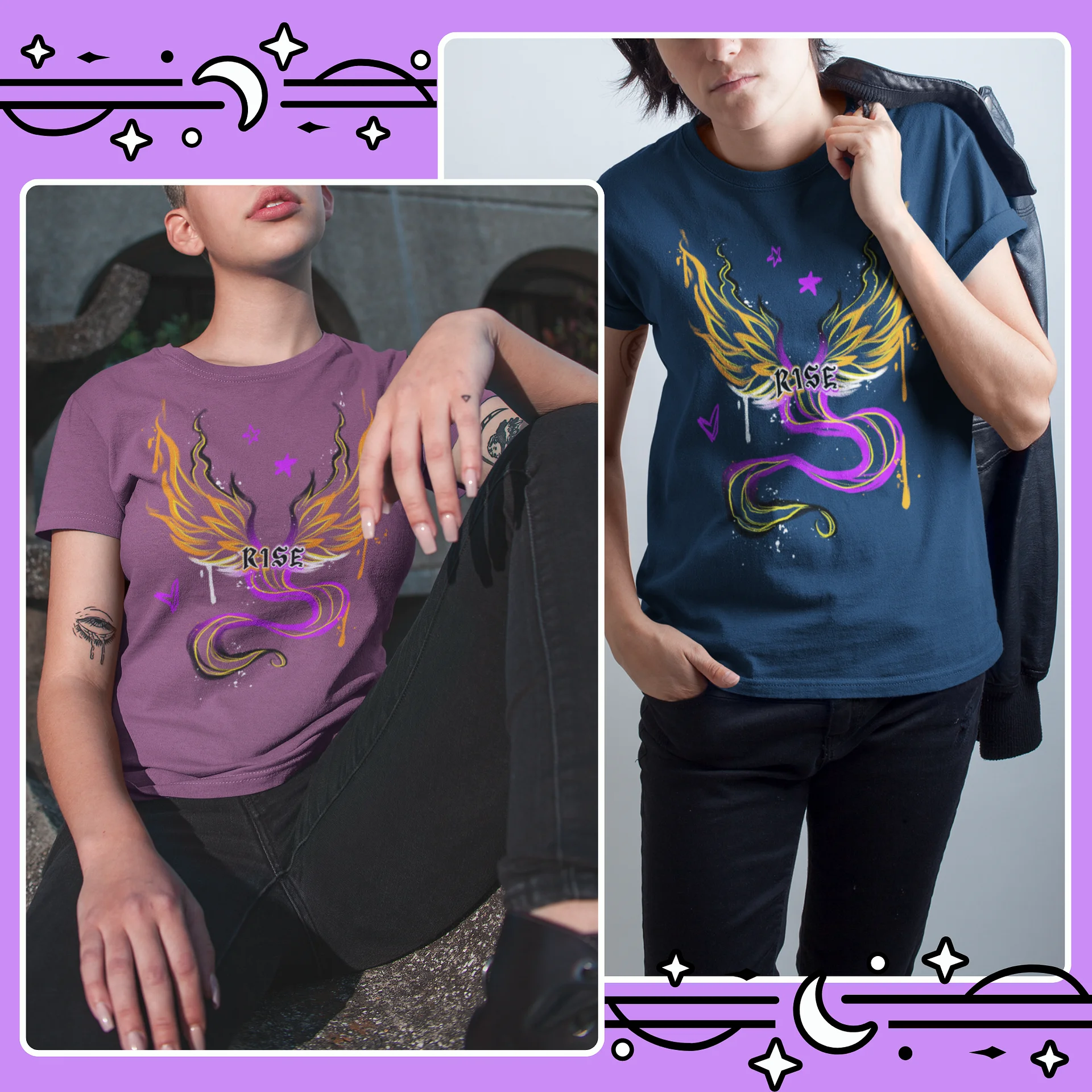 RISE Collection: Subtle Nonbinary Pride Phoenix Tee product image (2)