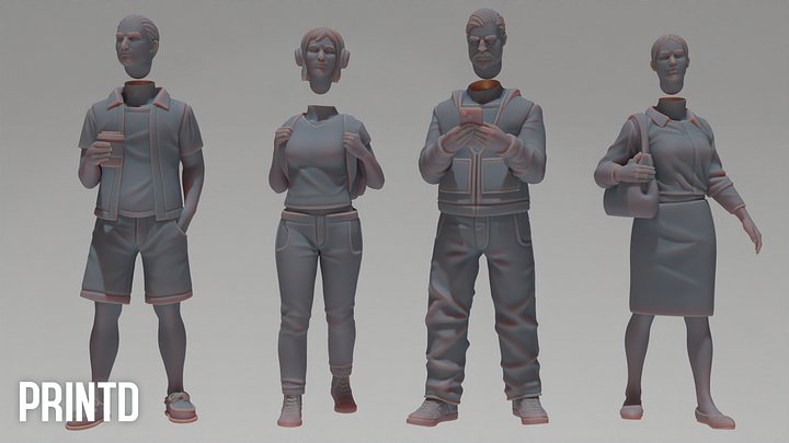 28mm Civilians - Modern Warfare Wargame Hobby Resin Scale Models product image (3)