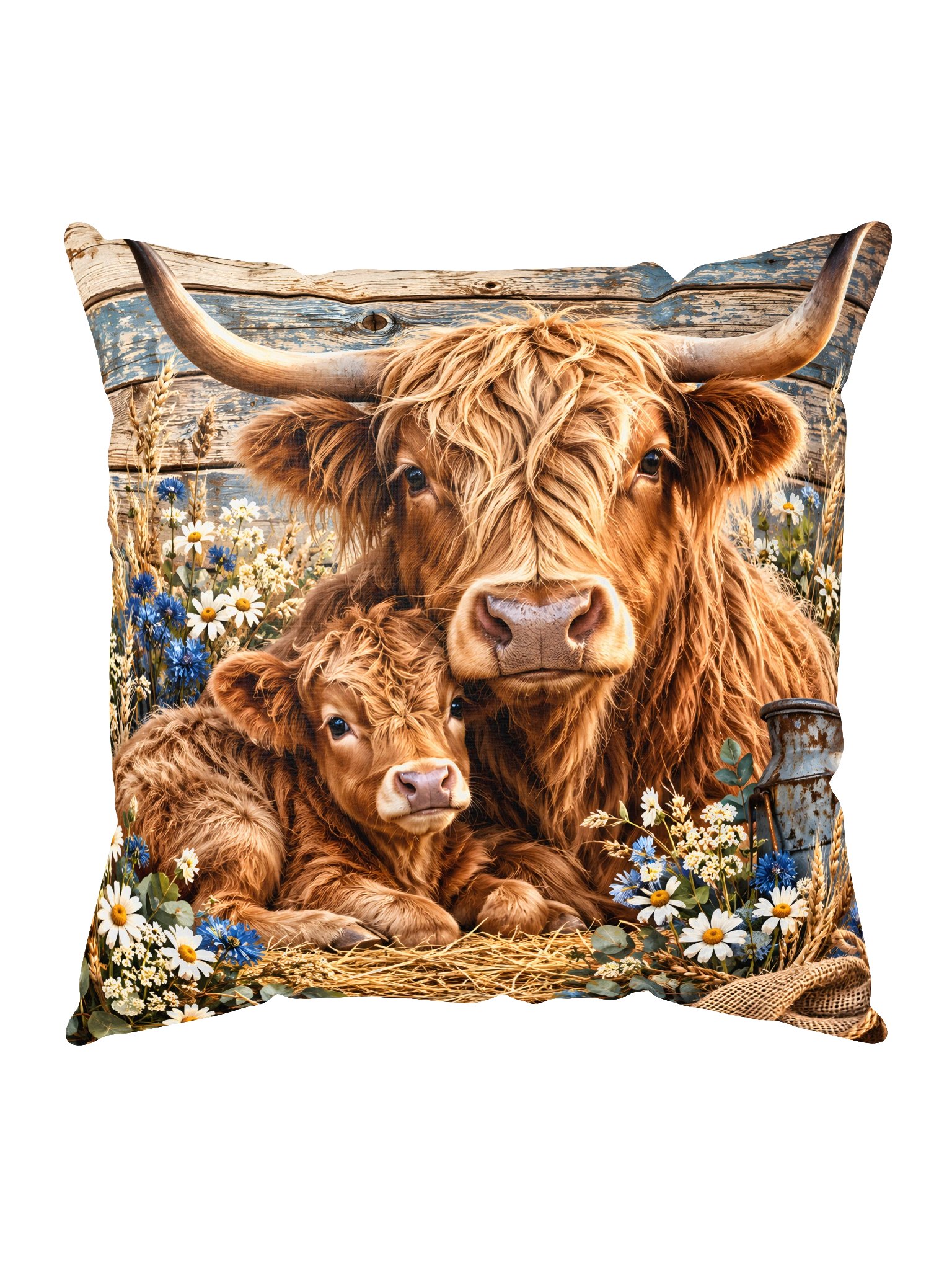 Country Hearts — Cow & Calf Rustic Farmhouse Cushion product image (5)