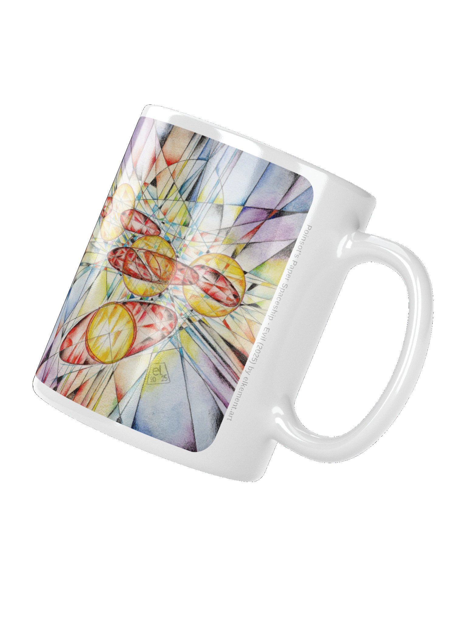 Poinsot's Paper Spaceship 3+4 - Gyroscope Physics Geometric Drawings Mug product image (5)
