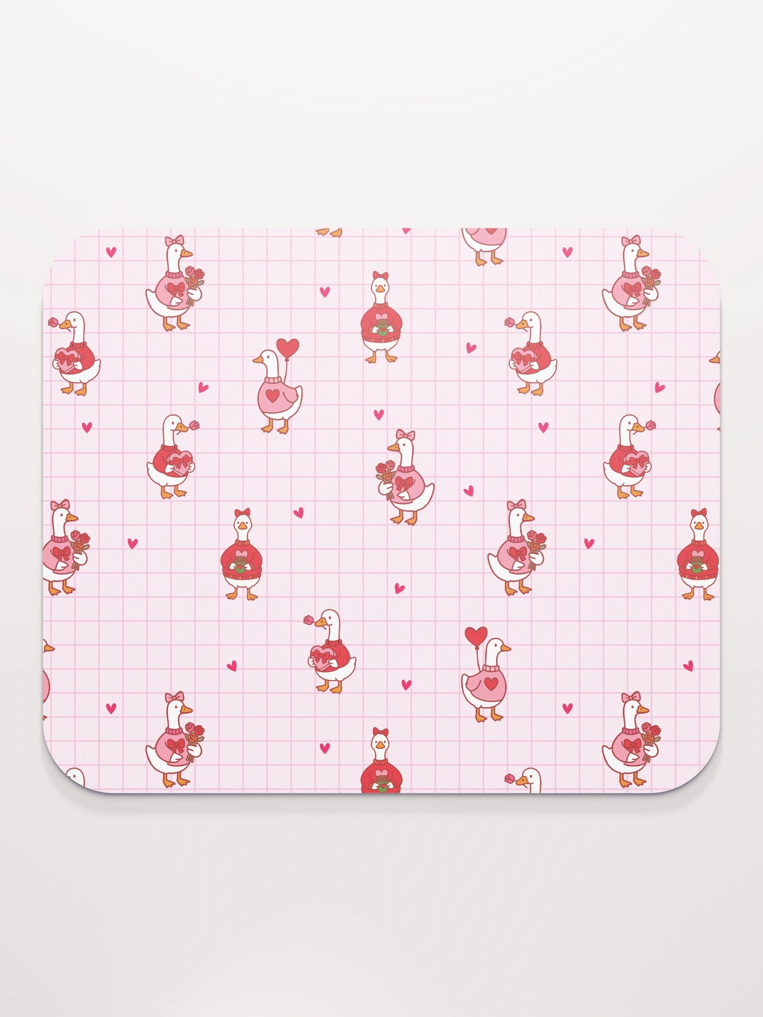 Pink Coquette Valentine Goose Mouse Mat- 8.7'' x 7.1'' product image (2)