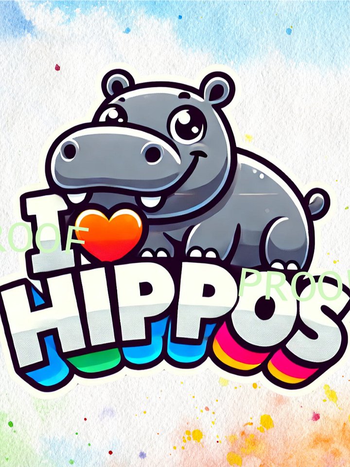 I 'Heart' Hippos – Instant Download Graphic Design product image (1)