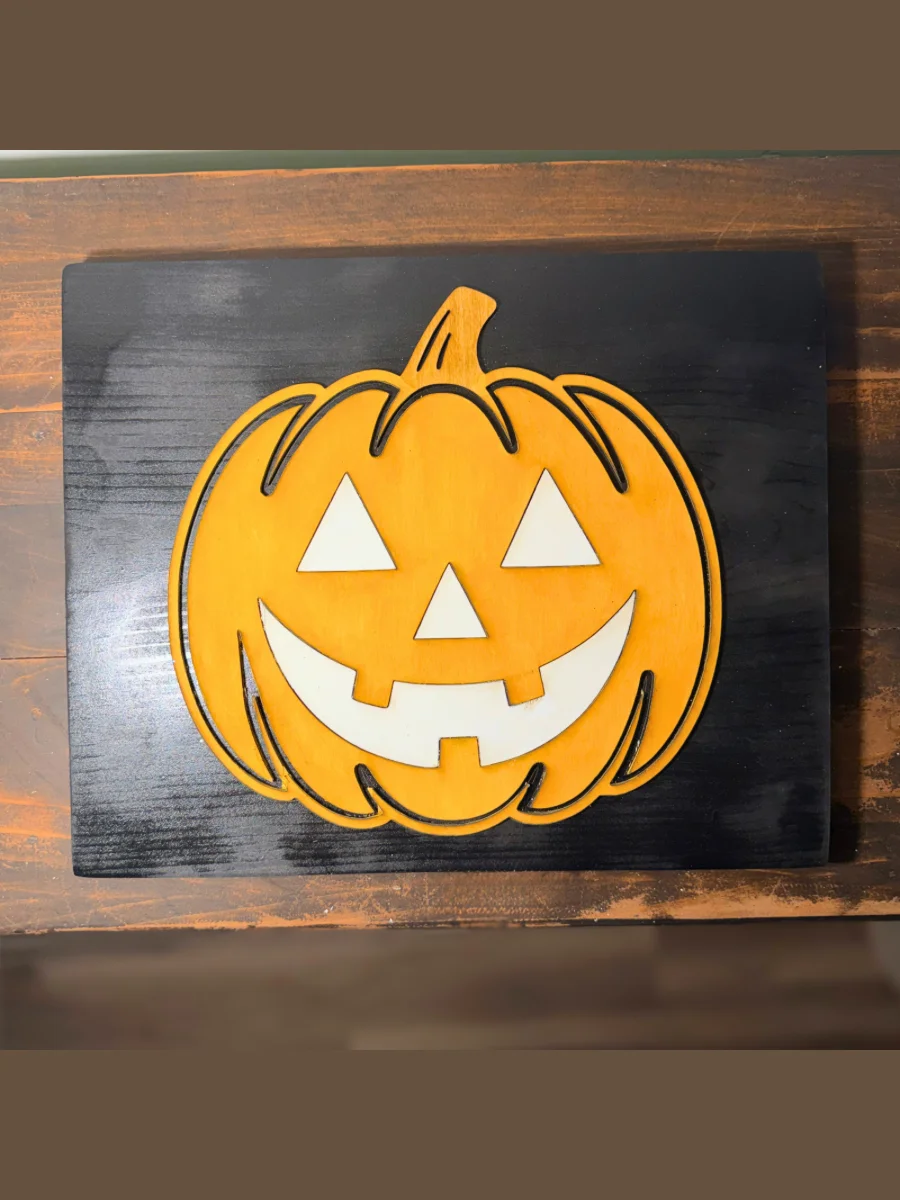 Halloween Wood Sign Set—Pumpkin, Ghost, Mummy, Haunted House Wall Art/Home Decor product image (5)