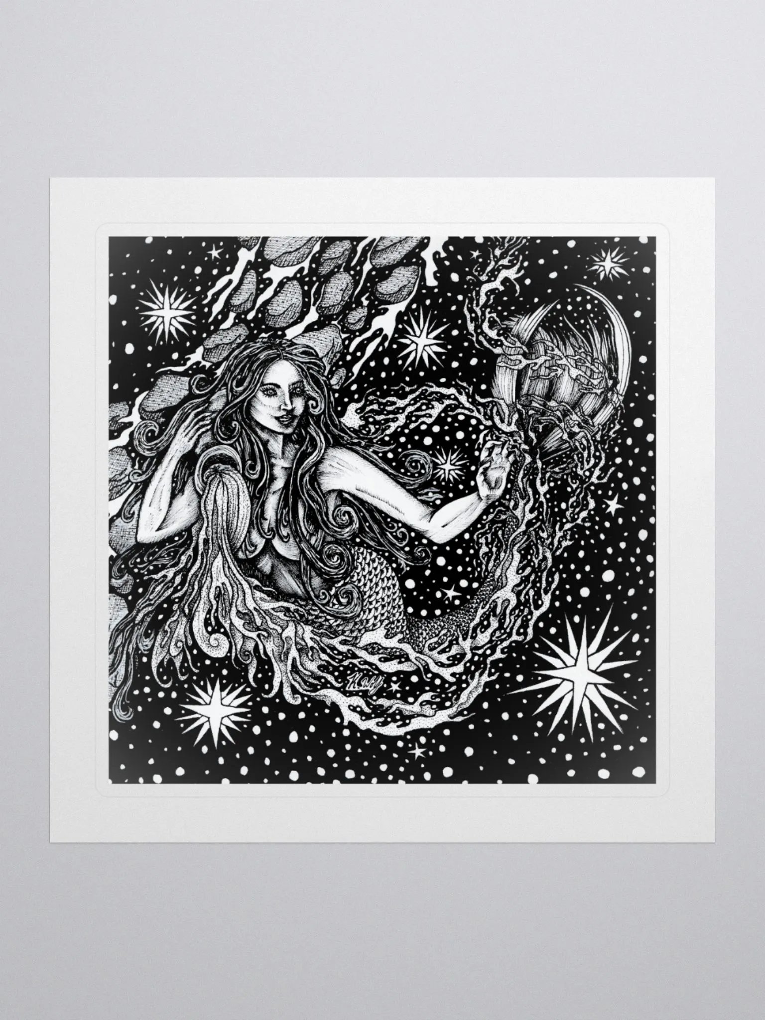 Aquarius Zodiac Kiss Cut Stickers product image (1)