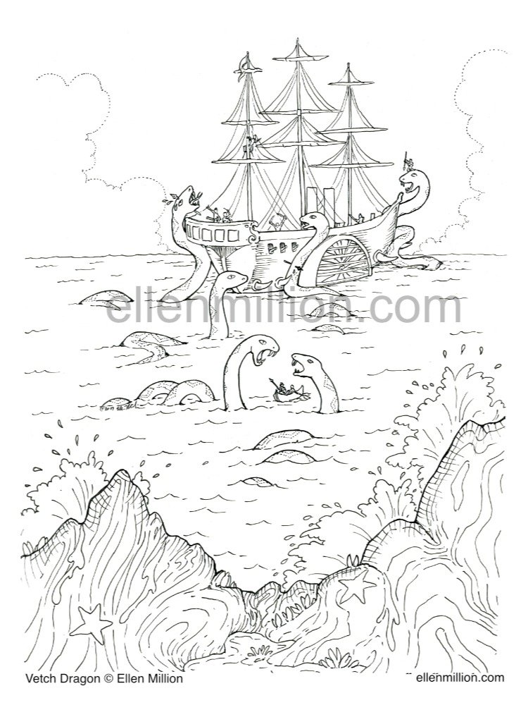 Arguing Over Dinner - Digital Coloring Page product image (1)