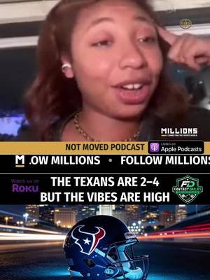 Welcome to the South | The Texans Need to Turn Good Vibes Into Wins :                                                        Despite sitting at 2–4, the Texans are feeling positive heading into their home matchup against the Giants. Tank Dell is set to make his return, and C.J. Stroud’s strong play has added to the excitement. Still, there are concerns about the defense, especially against a mobile quarterback like J.J. McCarthy, who could catch them off guard. #texans #giants #nfl #fyp #notmovedpodcast @FantasyDailies @MILLIONS.co @Jimmy @Jos🤘🏽❤️ | Not Moved Podcast  Watch the full stream on MILLIONS.co  https://millions.co/not.moved/watch-stream/video/back-south-afc-south-breakdown-oct-23-2026