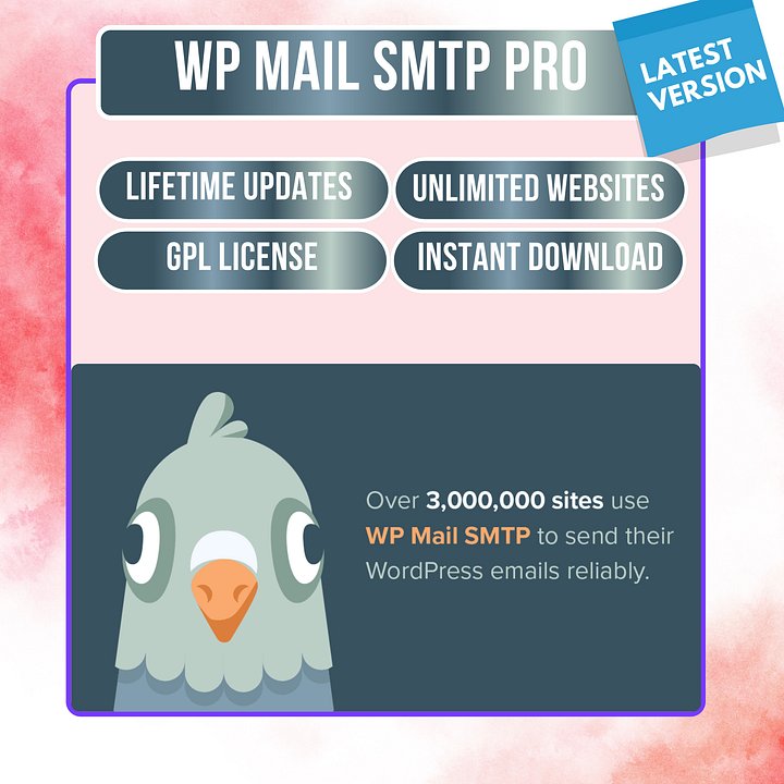 WP Mail SMTP Pro 4.6.0 – Premium WordPress Email Delivery Plugin | GPL License | Unlimited Websites | Lifetime Updates | Instant Download product image (1)