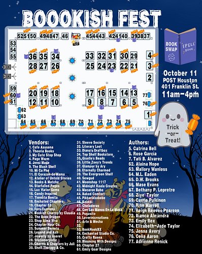 Come out to POST Houston tomorrow, 10/11/26, for the BOOOkish Fest. I’ll be at table 69 from 11 to 4 🦇🖤

#bookmarket #paranor...
