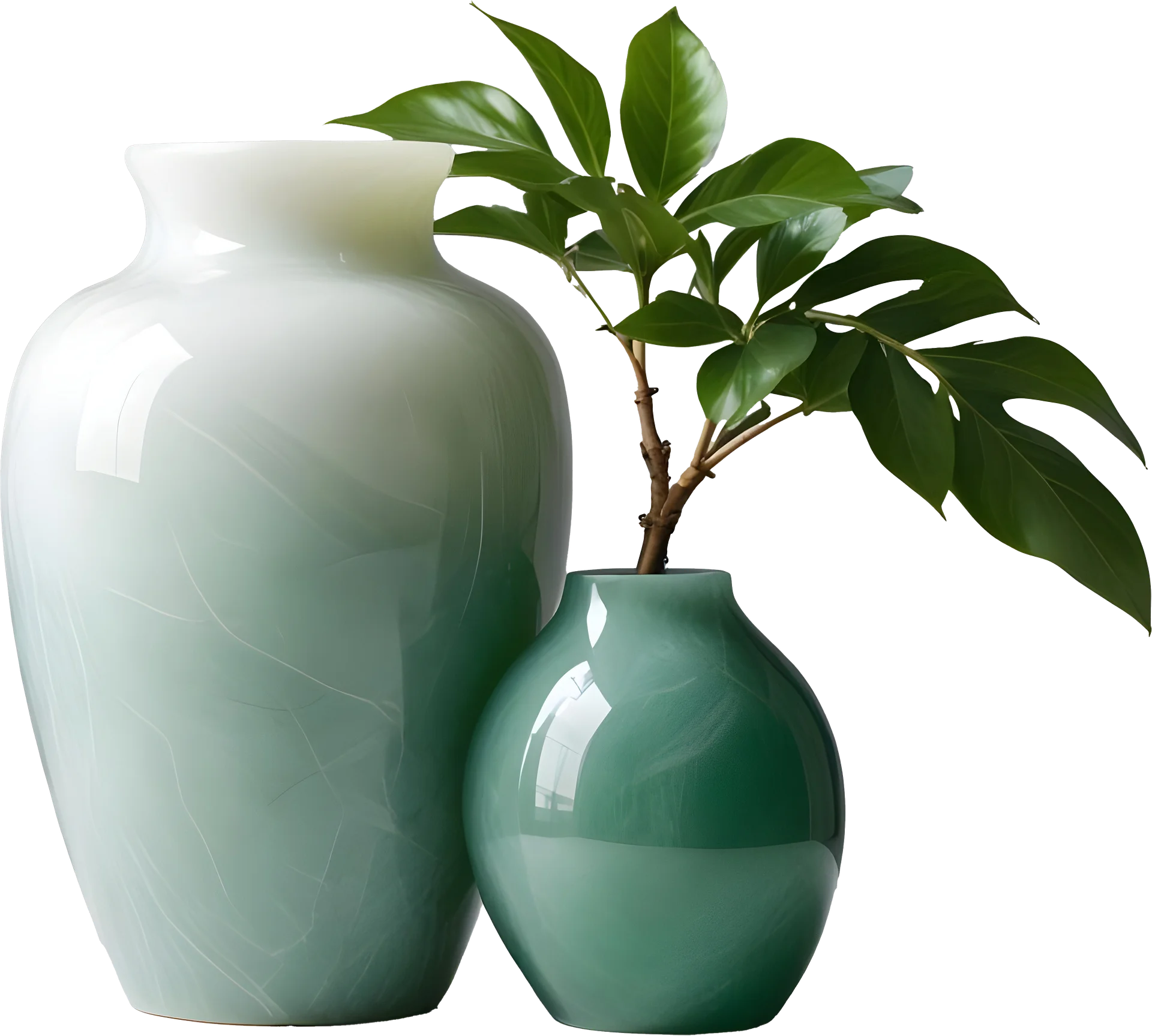 Jade Signature – Duo of Jade Vases PNG product image (1)