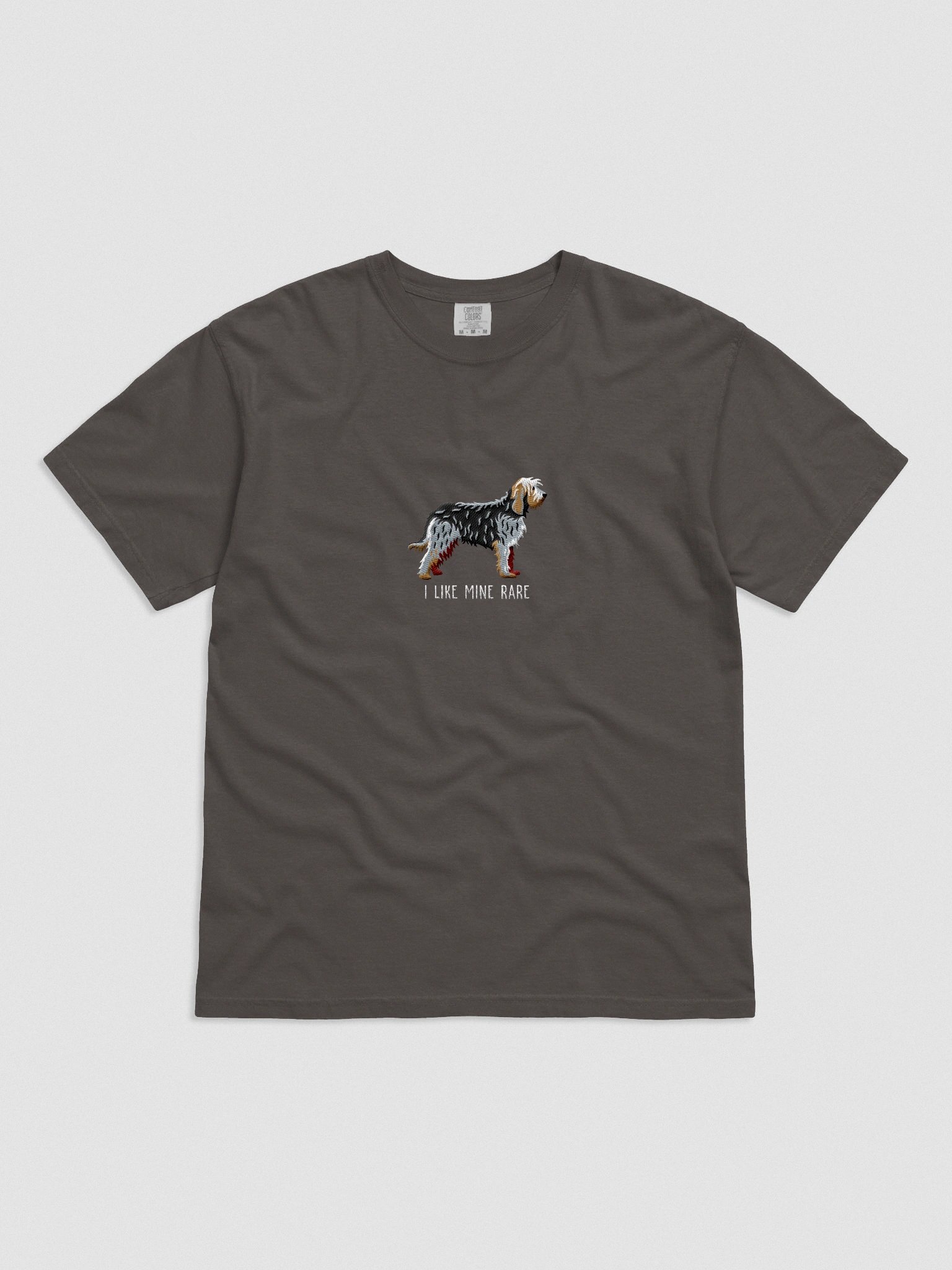 I Like Mine Rare T-Shirt(Embroidered) of an Otterhound(Gray) product image (4)