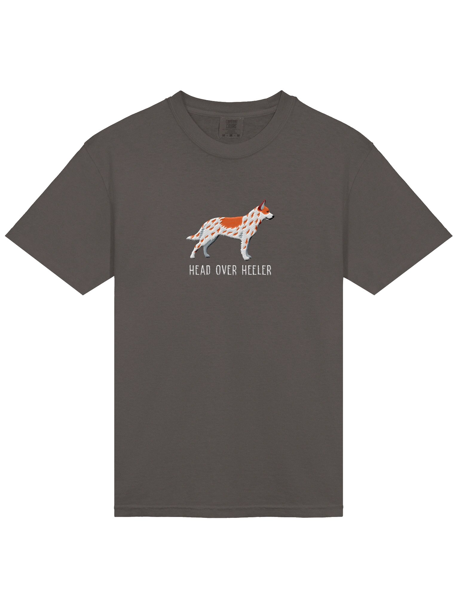 Head Over Heeler T-Shirt(Embroidered) of an Australian Cattle Dog(Red Heeler) product image (6)