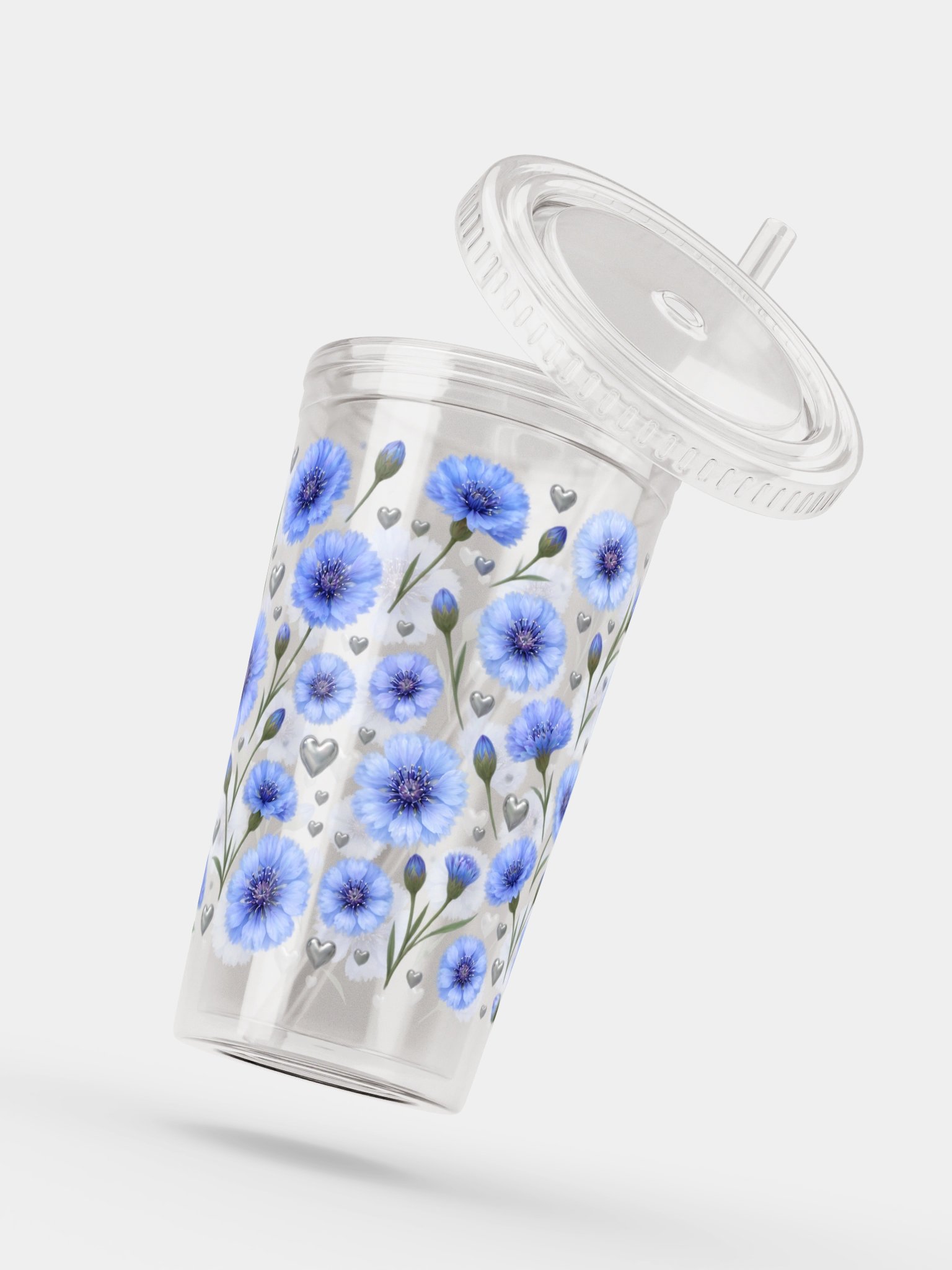 Cornflower Clear Dual Wall Tumbler 16 Oz (473 ml) product image (5)