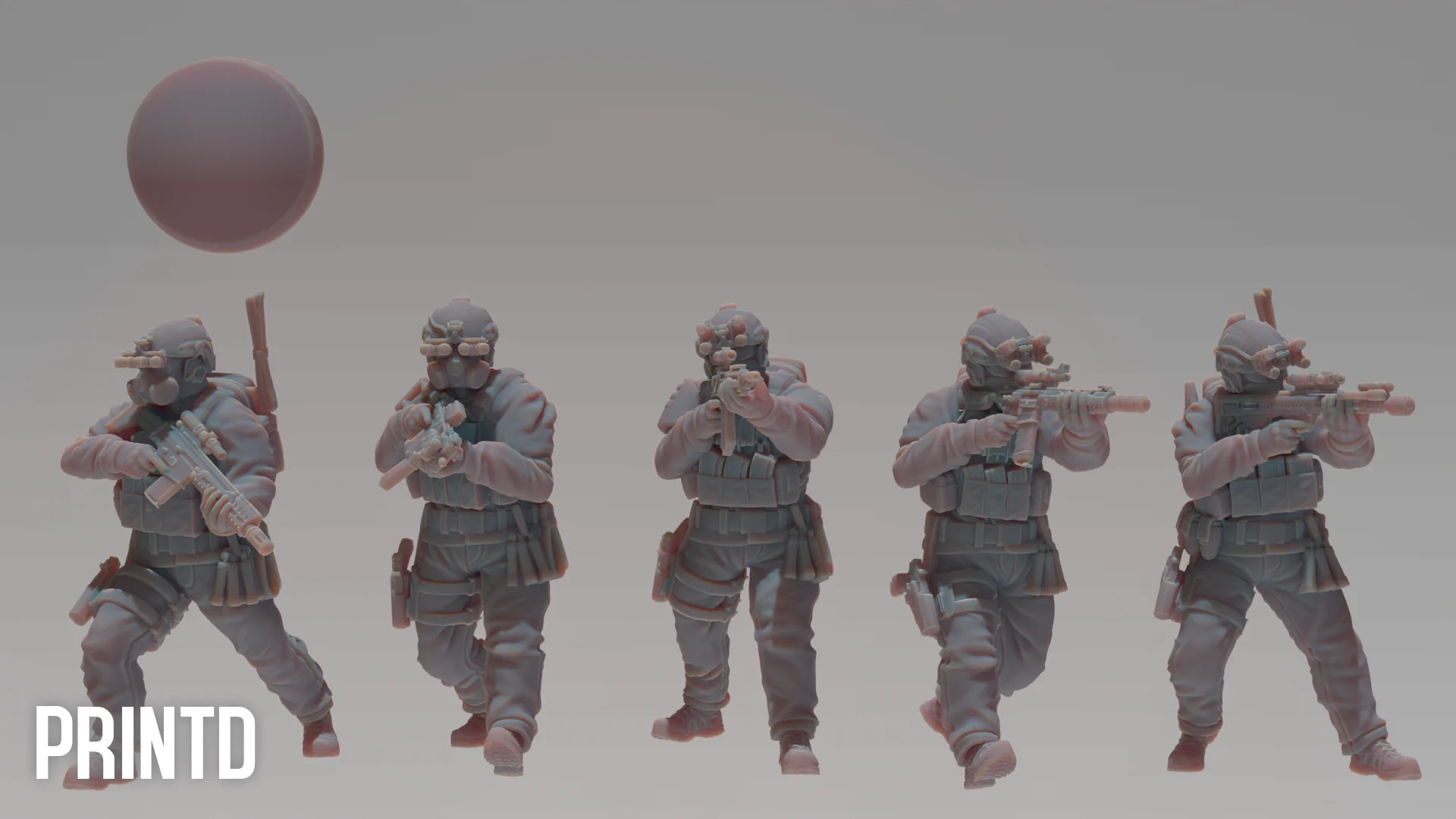 SCP MTF Squad - Post Apocalyptic Zona Alpha Wargame Hobby Resin Scale Models product image (2)
