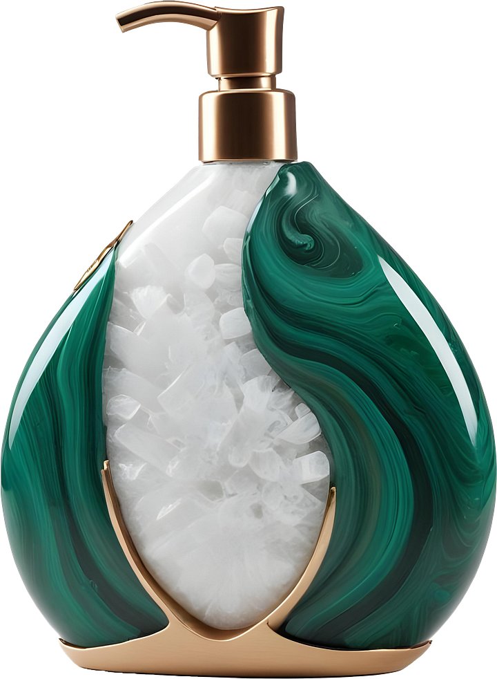 Aurora Verde – Luxury malachite soap dispenser decor PNG product image (1)