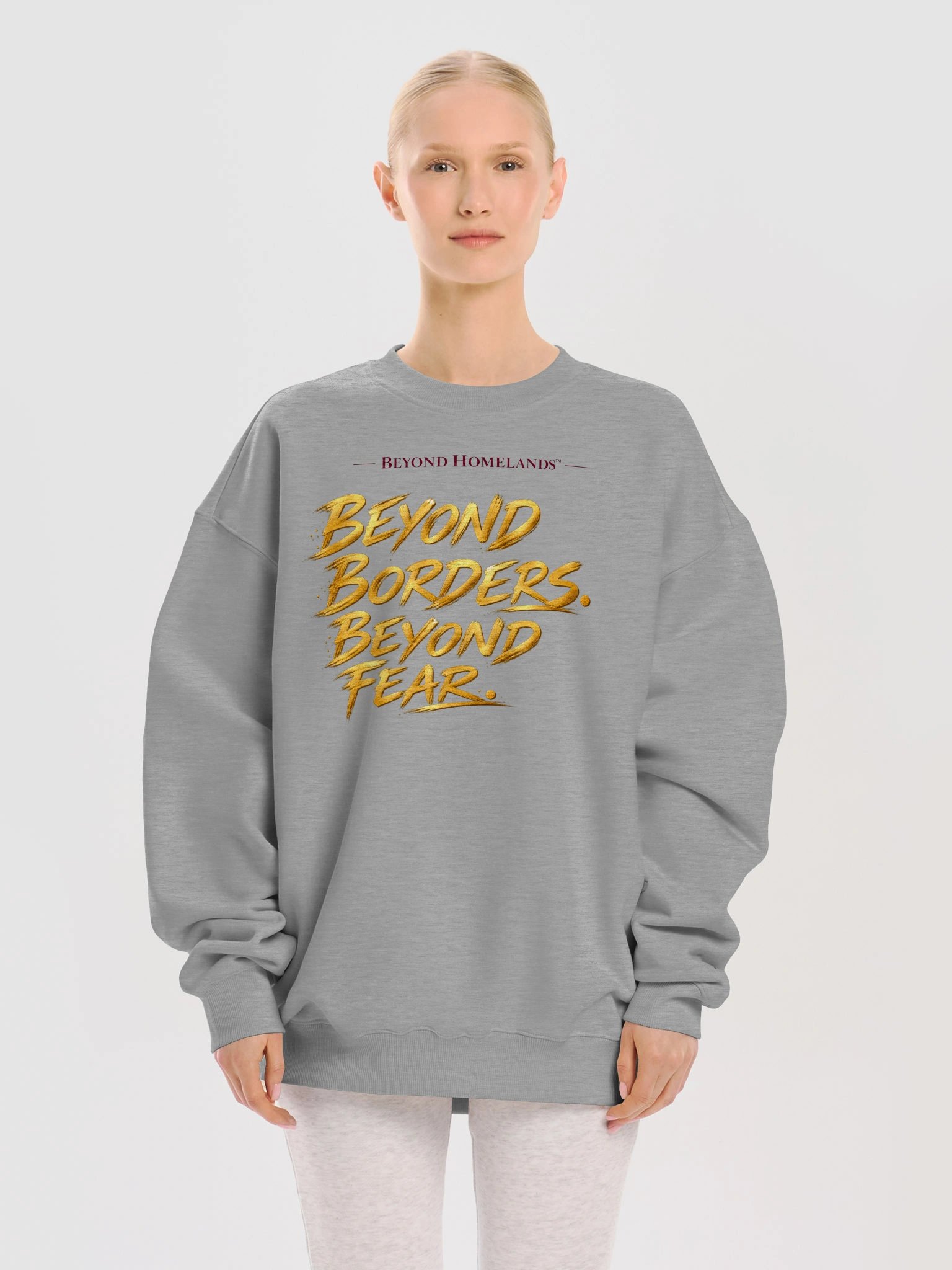 Beyond Borders. Beyond Fear. — Heavyweight Unisex French Terry Crewneck product image (7)