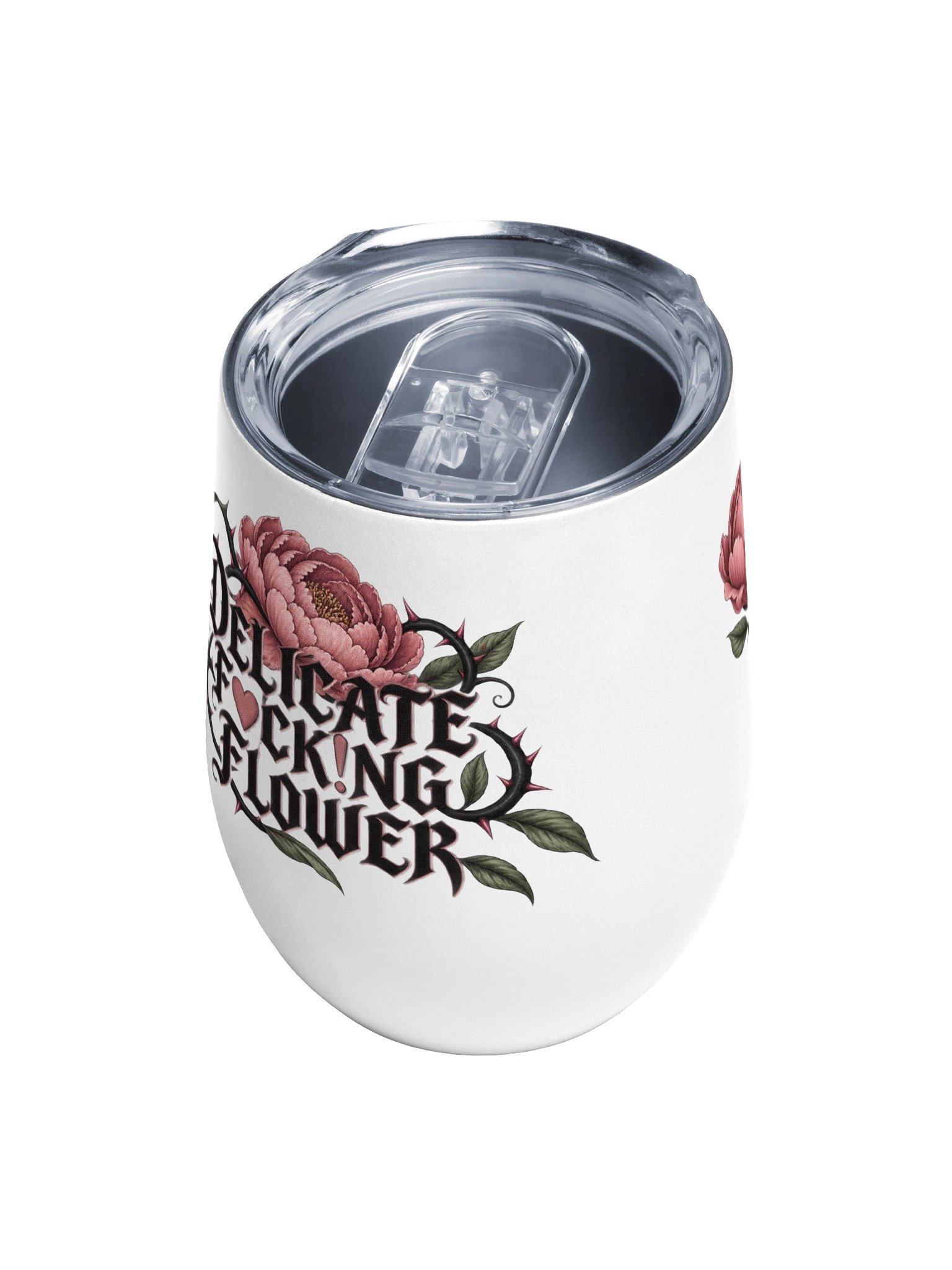 Delicate Fuck!ng Flower – Wine Tumbler product image (4)
