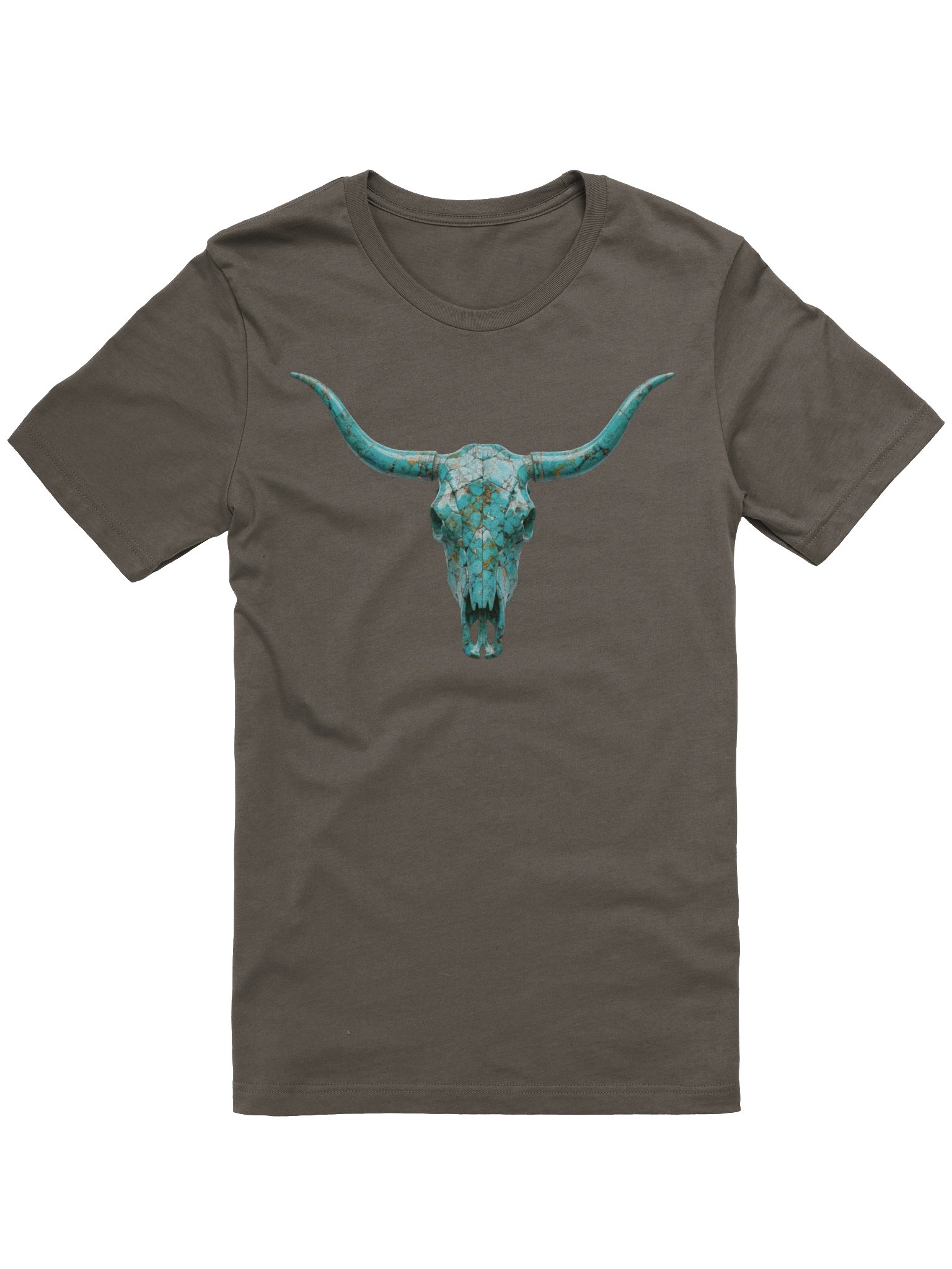 Turquoise Skull Horns Graphic T-Shirt product image (1)