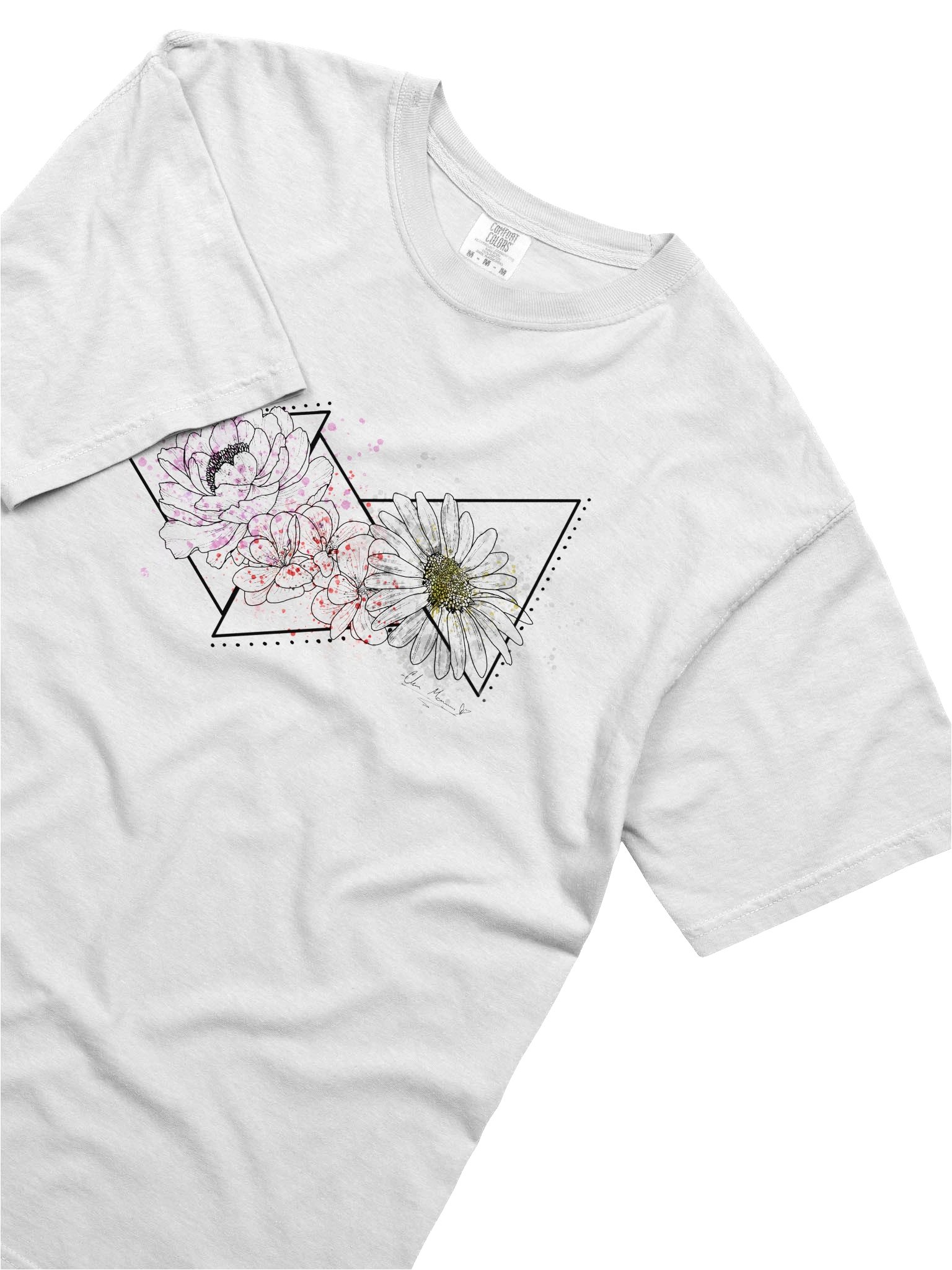 peony, geraniums, and daisy tee product image (5)