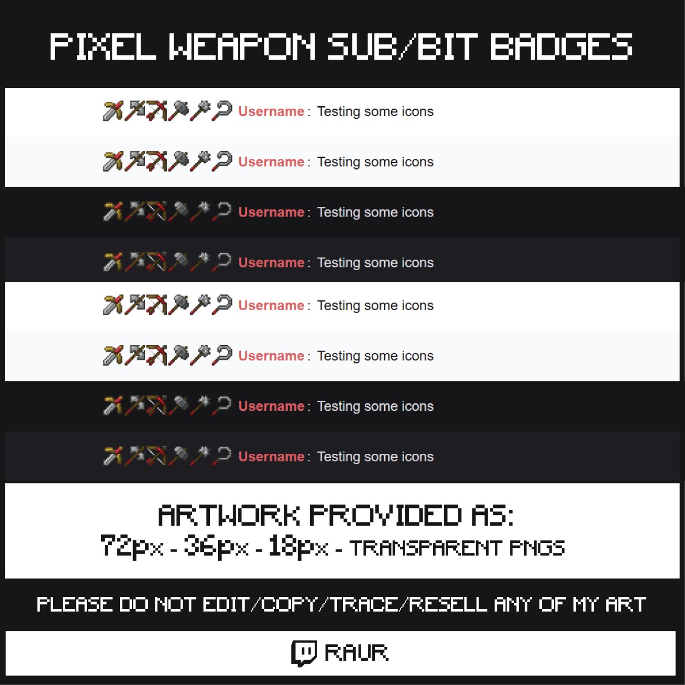 Twitch Pixel Weapons - Sub/Bit Badges product image (2)