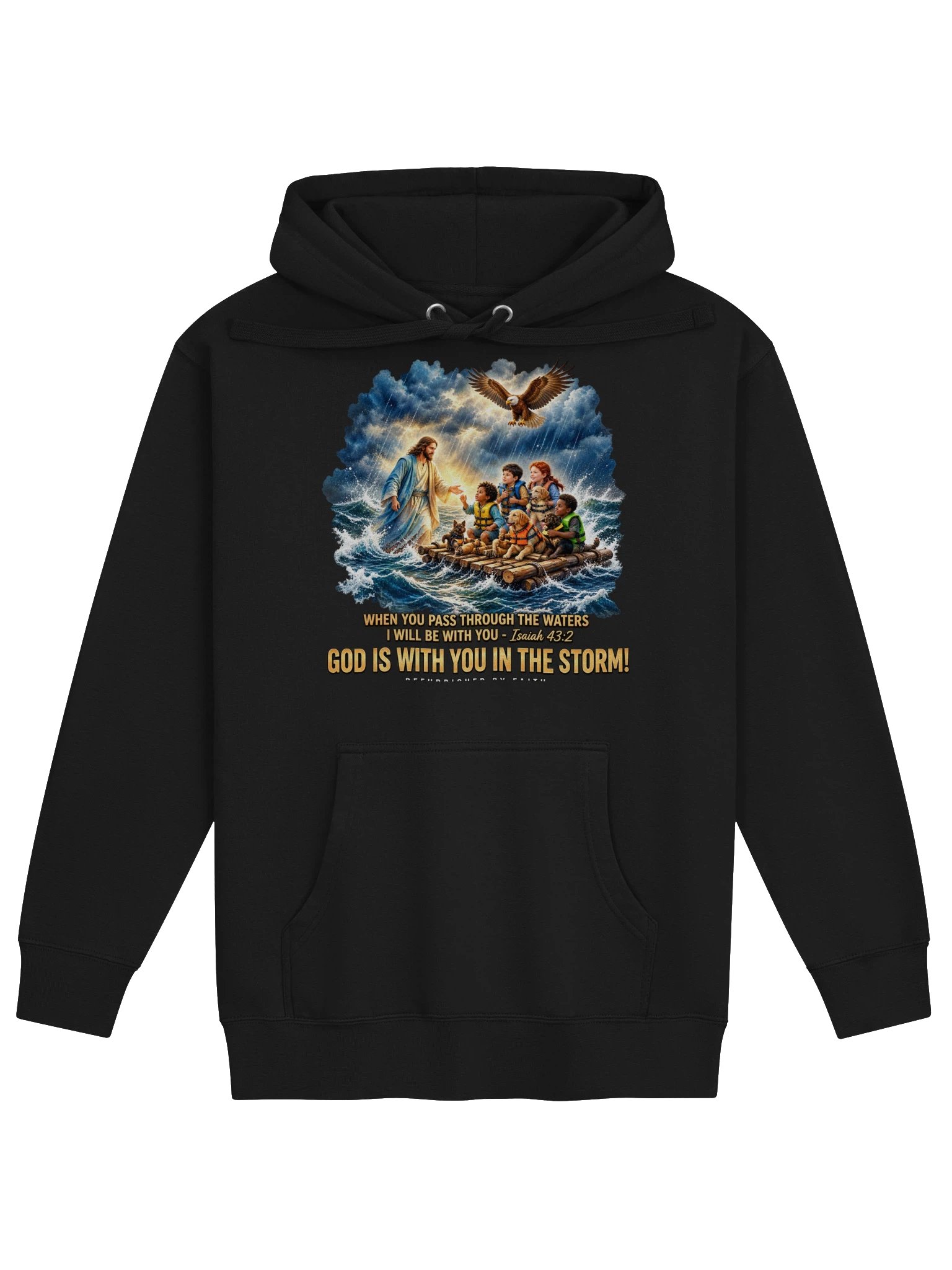 God Is With You in the Storm Hoodie — Isaiah 43:2 product image (2)