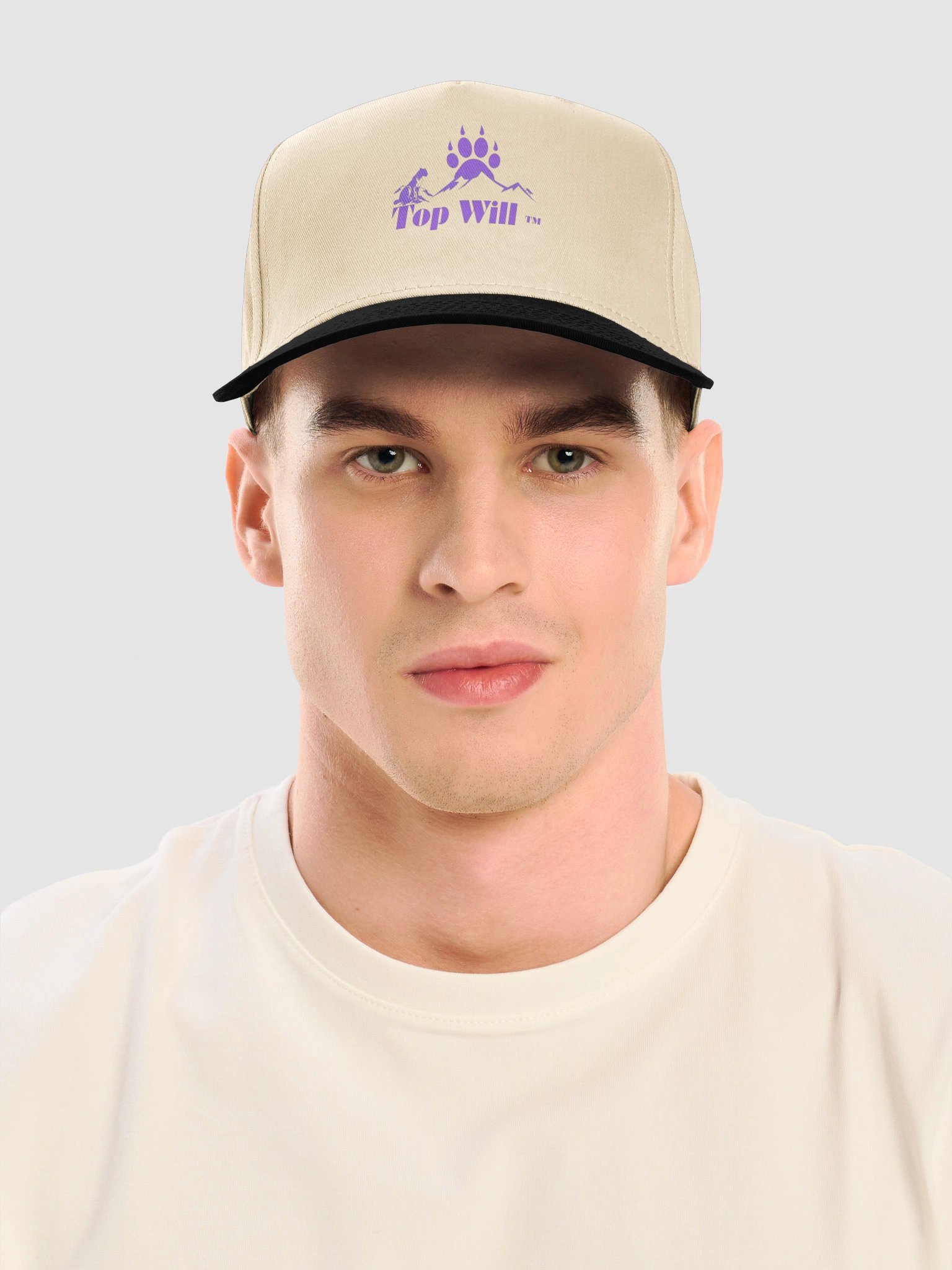 Top Will™ Cream & Purple Mid-Profile Baseball Cap product image (5)