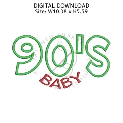 90s Baby Applique Embroidery Design product image (1)