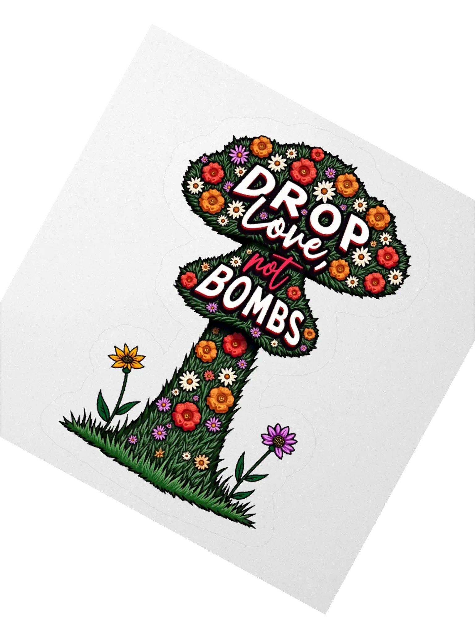 Drop Love, Not Bombs Sticker product image (2)