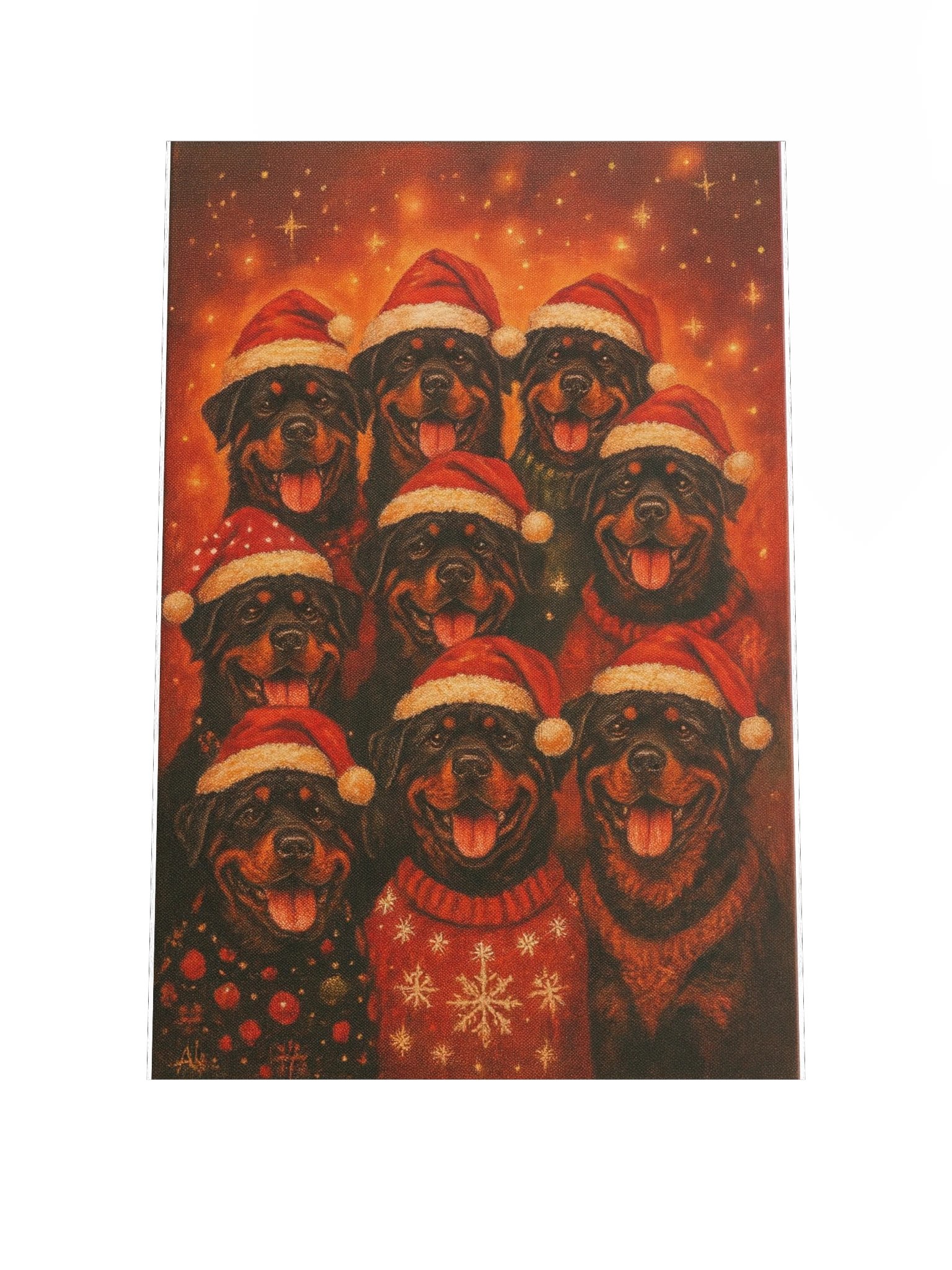 Festive Paws - Santa Rottweilers Matte Poster product image (1)