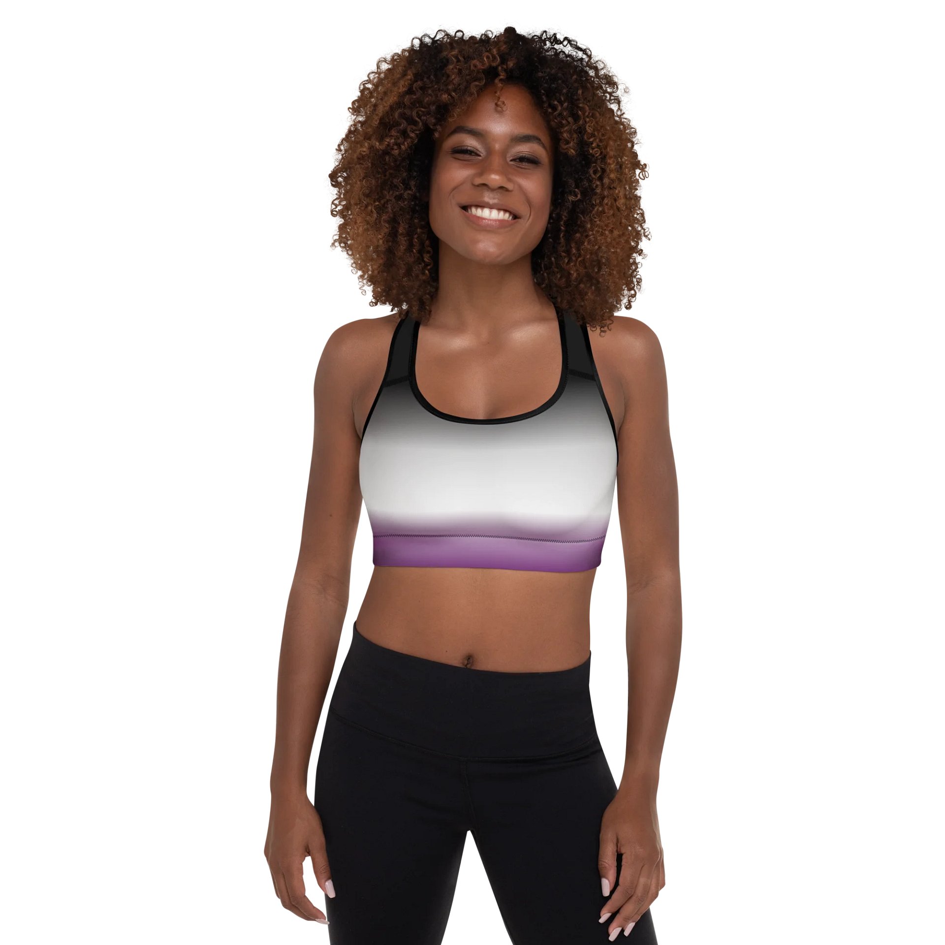 Asexual Pride Gradient Padded Sports Bra product image (1)