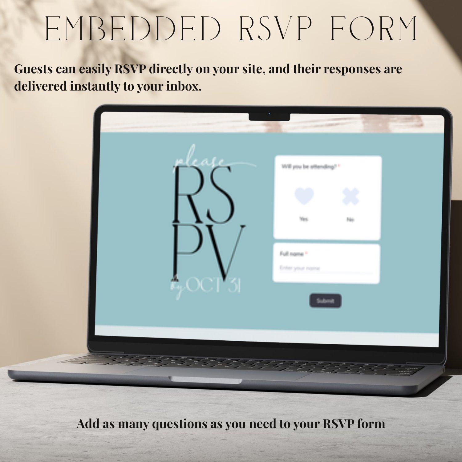 Beach Wedding Website Template | Coastal Ocean Theme | Editable Canva Template | Destination Wedding | RSVP Website | 5x7 Invite Included product image (5)